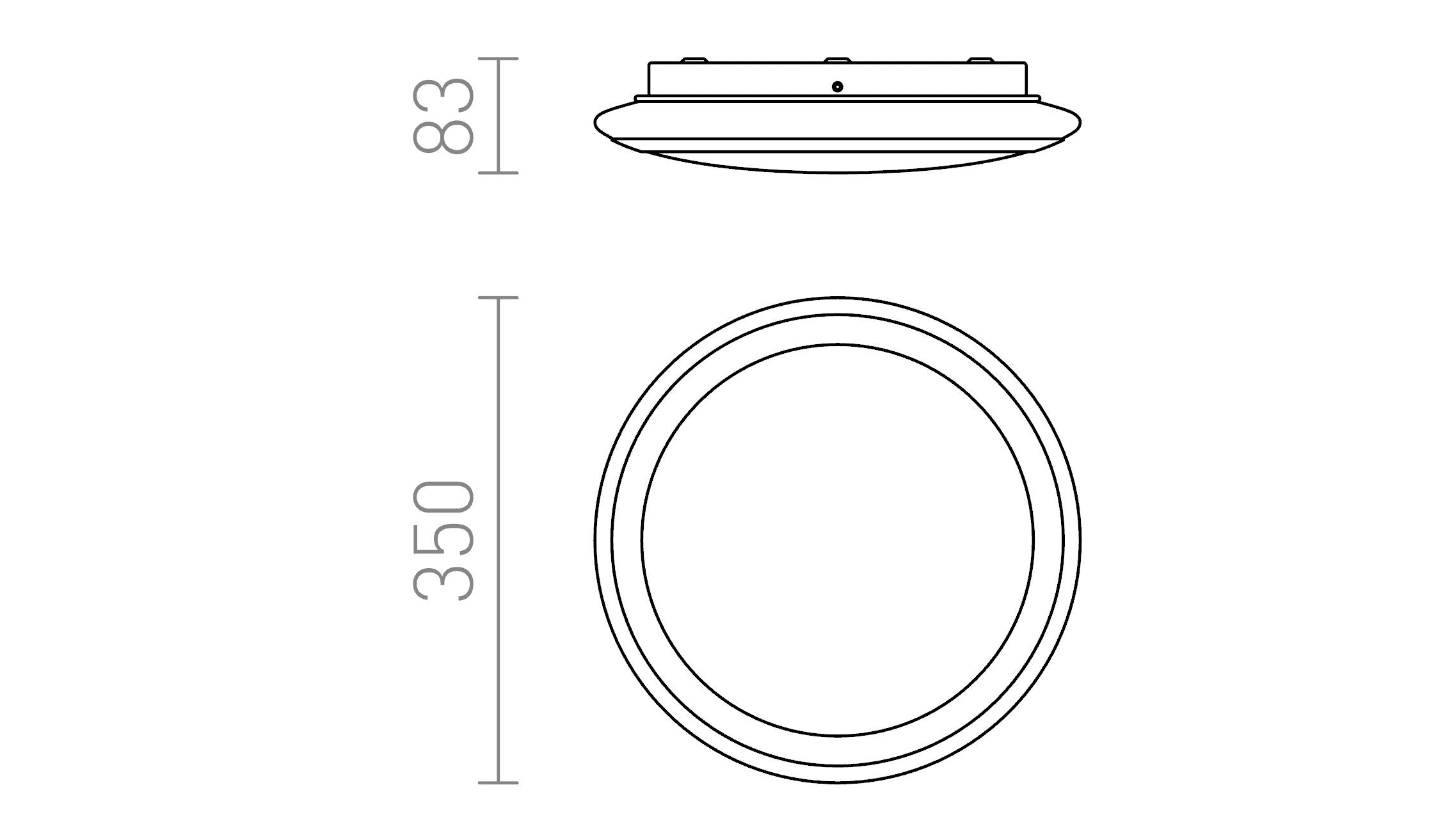AREA 35 2D plafondlamp - Product sketch