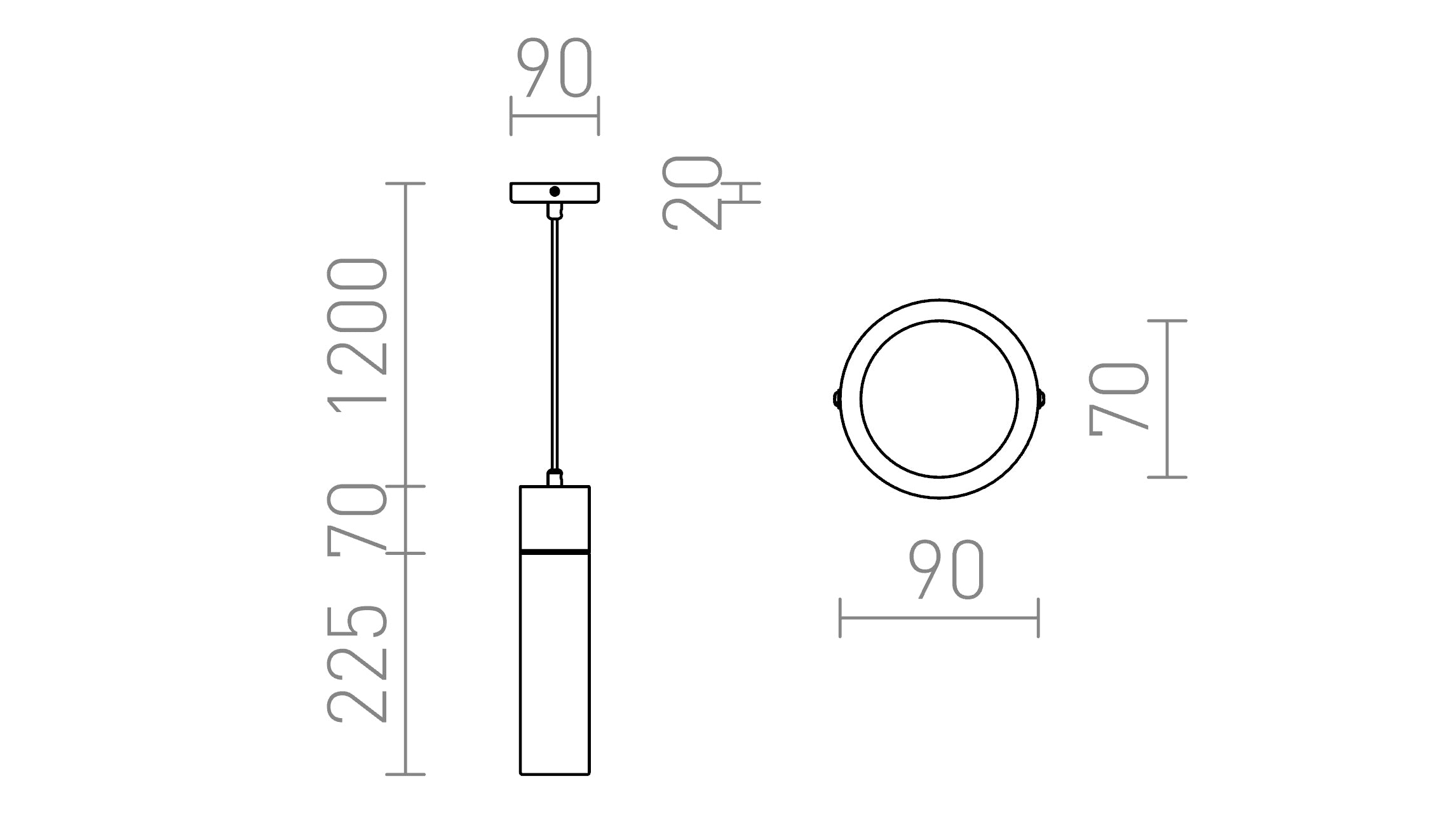 EIGHT suspenso lâmpada - Product sketch