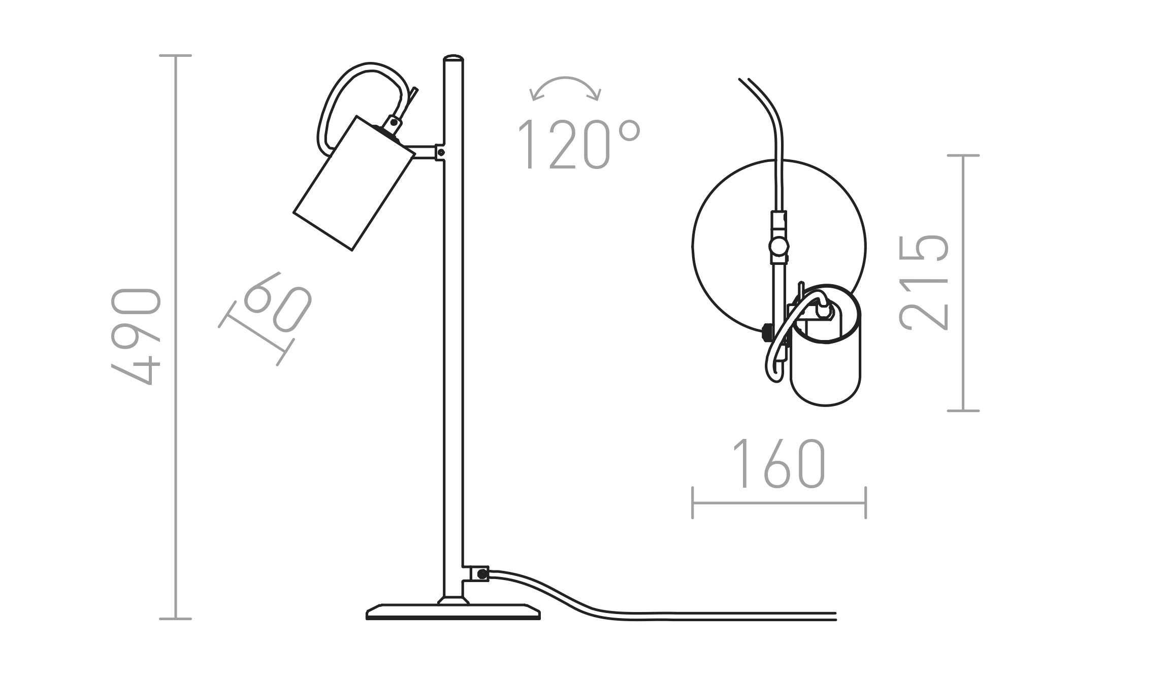 BUGSY de mesa lámpara - Product sketch