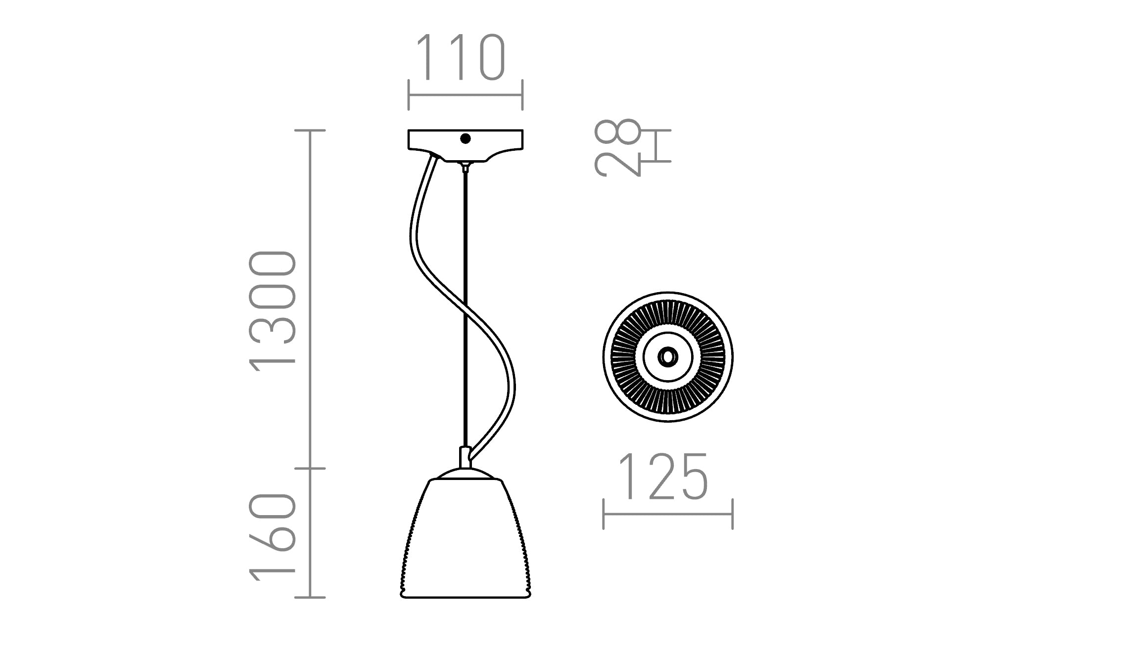 AZRIA suspenso lâmpada - Product sketch