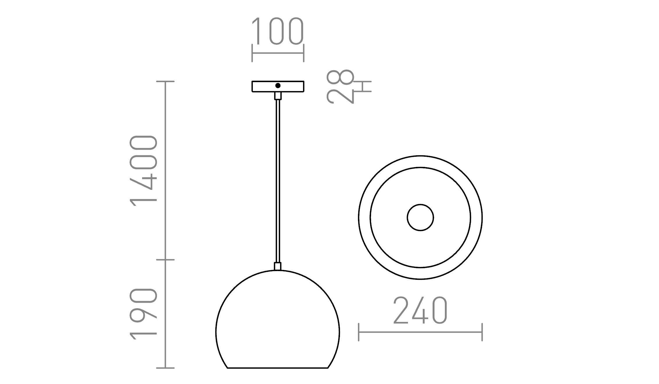 BLONDIE 25 viseća lampa - Product sketch