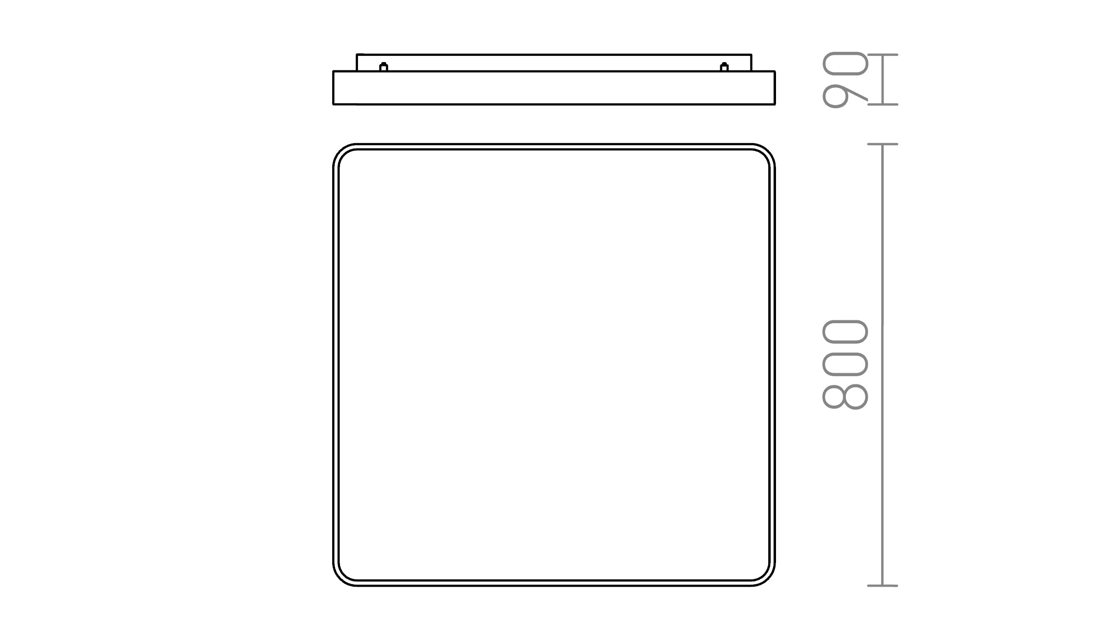 MENSA SQ 80 de techo lámpara - Product sketch