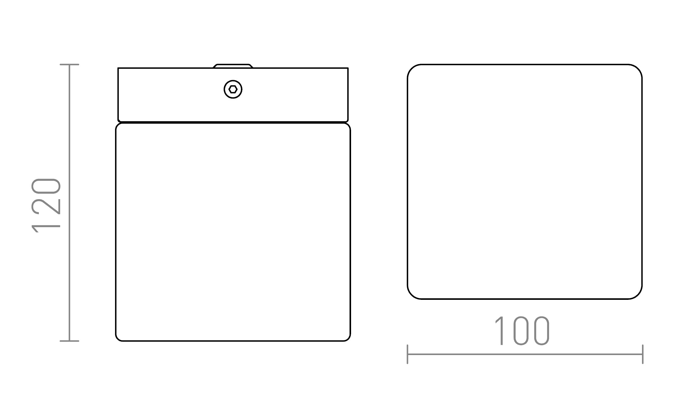 ESICA SQ plafondlamp lamp - Product sketch
