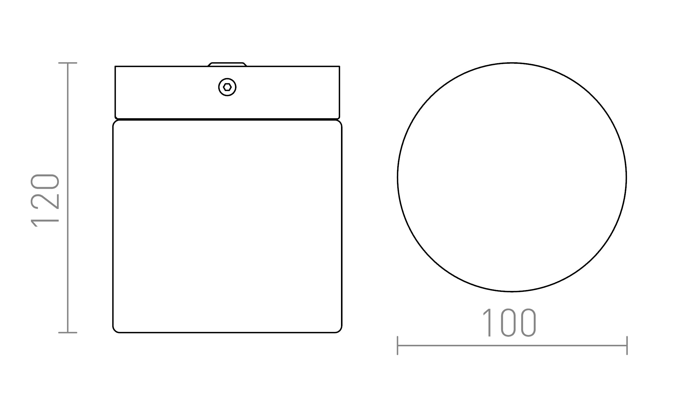 ESICA CYL stropna lampa - Product sketch