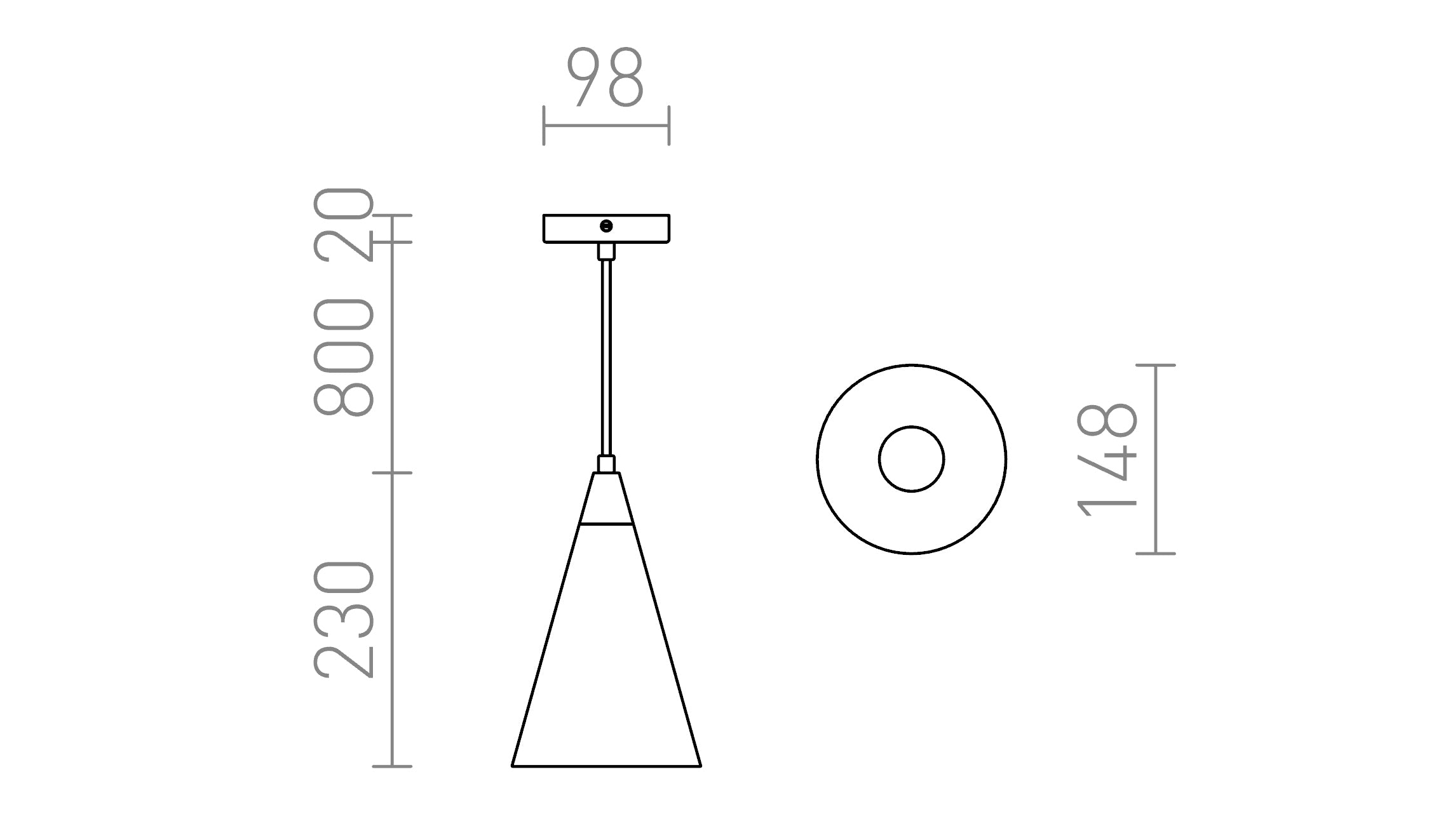 HEIDI viseća lampa - Product sketch
