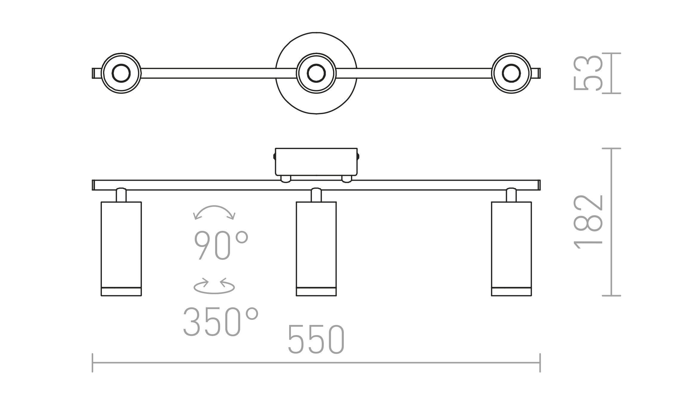 BOGARD III de perete lampă - Product sketch