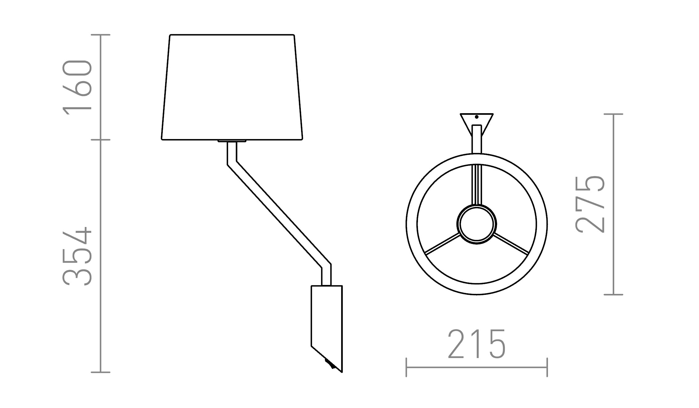 SHARP стенна лампа - Product sketch
