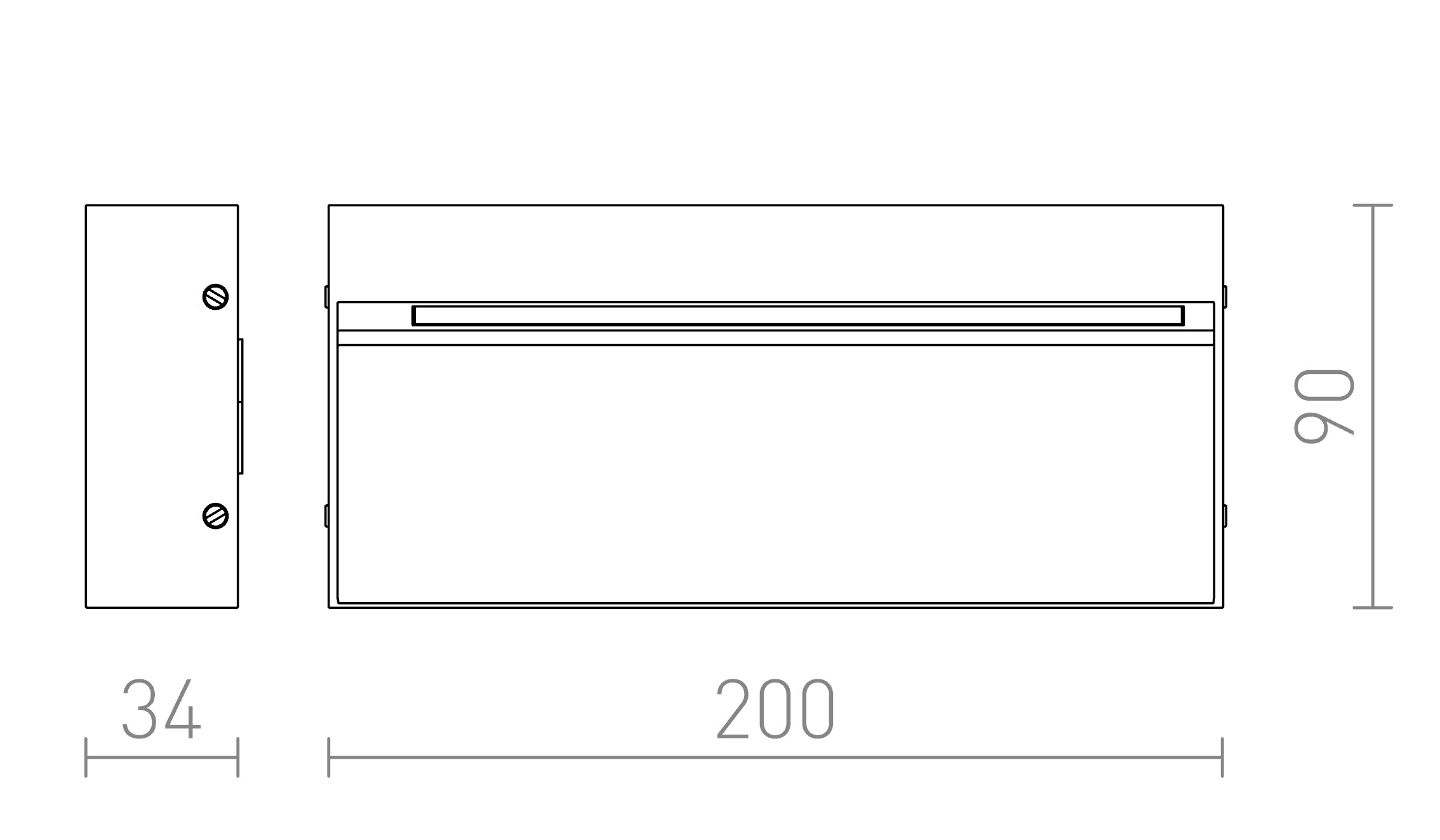 AQILA RC de pared lámpara - Product sketch