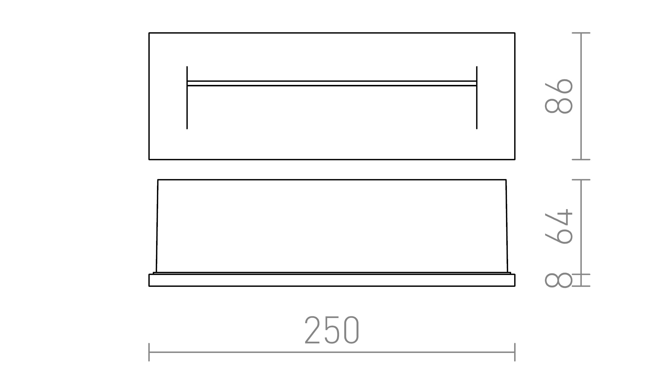 RASQ embutido na parede - Product sketch