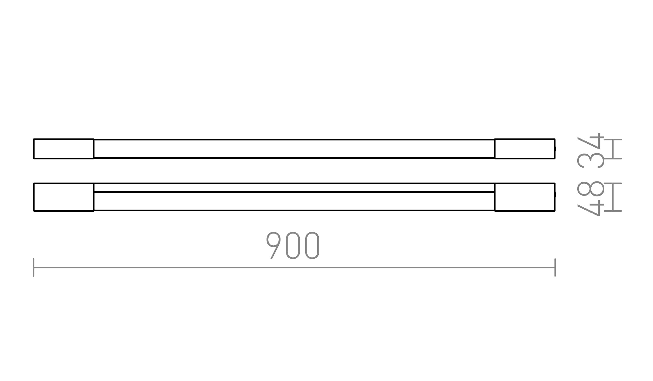 AMENITY 90 da parete lampada - Product sketch