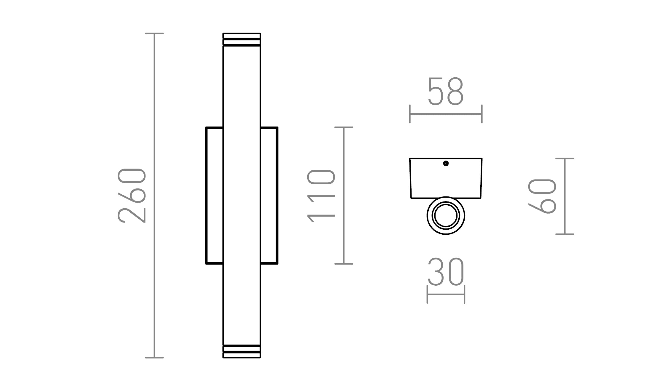 ZANE seinä lamppu - Product sketch