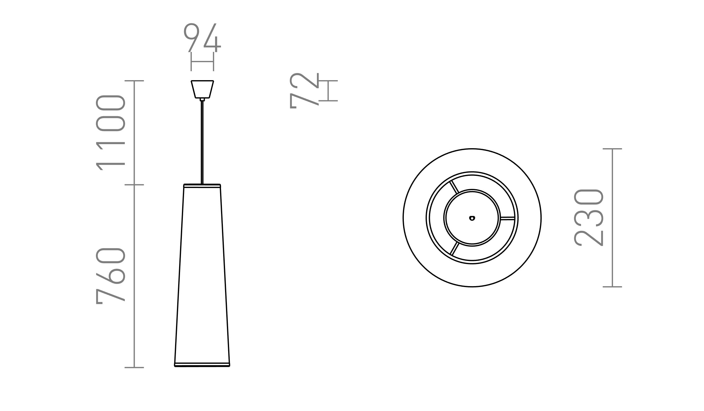 ESME 76 colgante lámpara - Product sketch