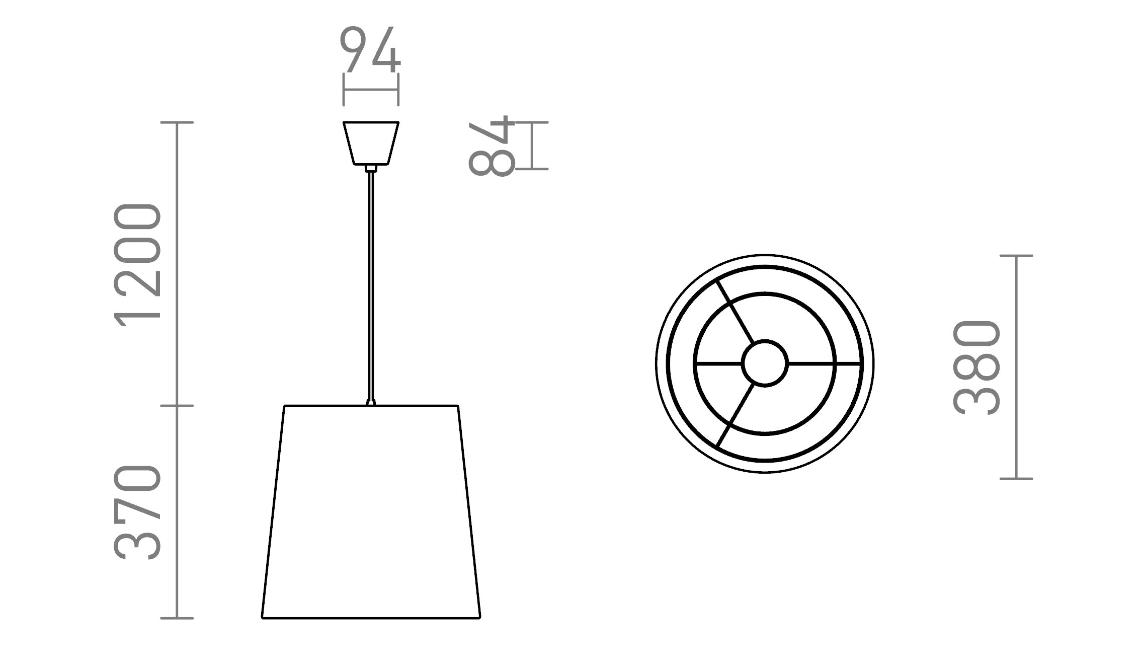 POLLOCK colgante lámpara - Product sketch