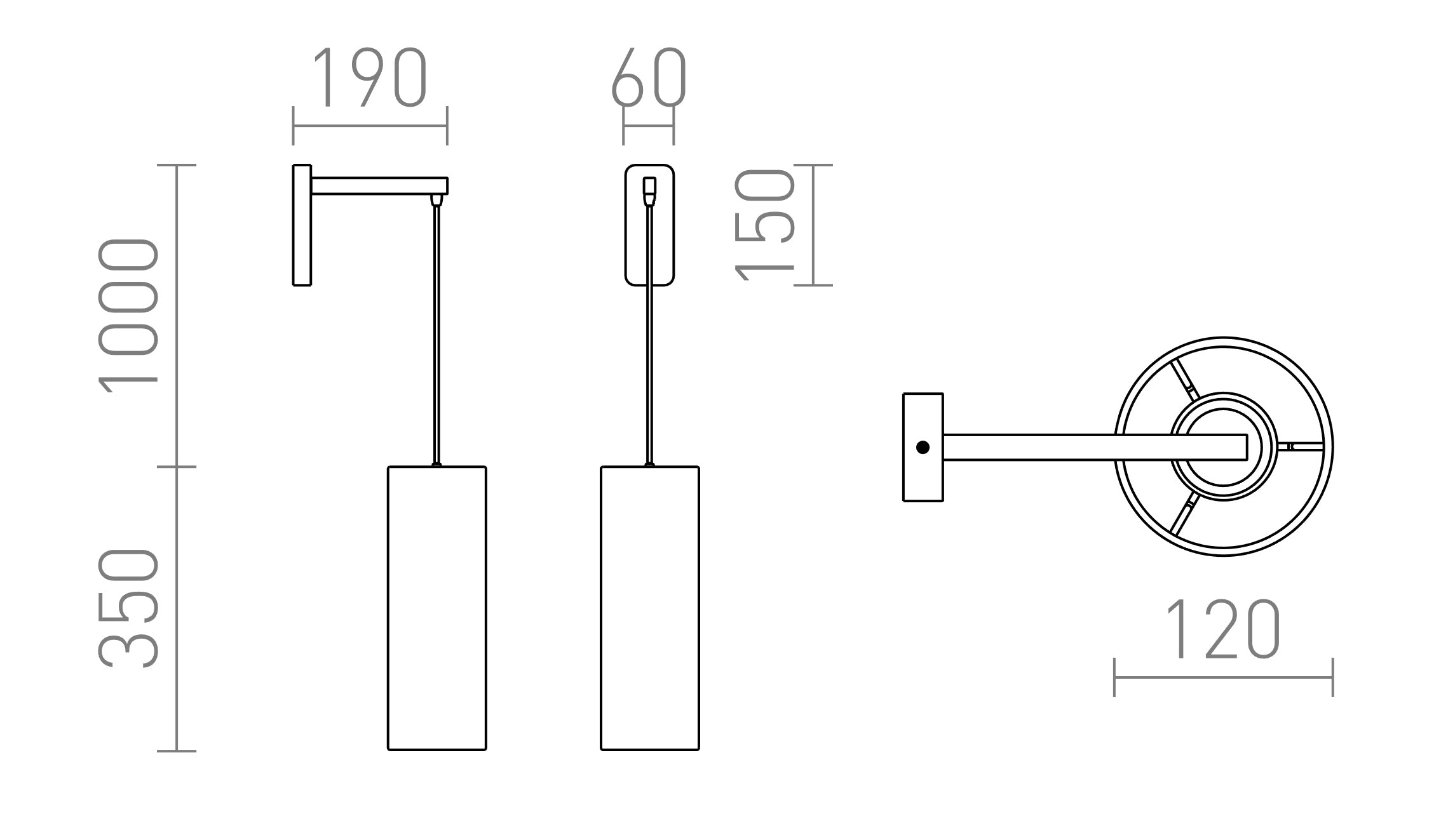 HUDSON vägg lampa - Product sketch