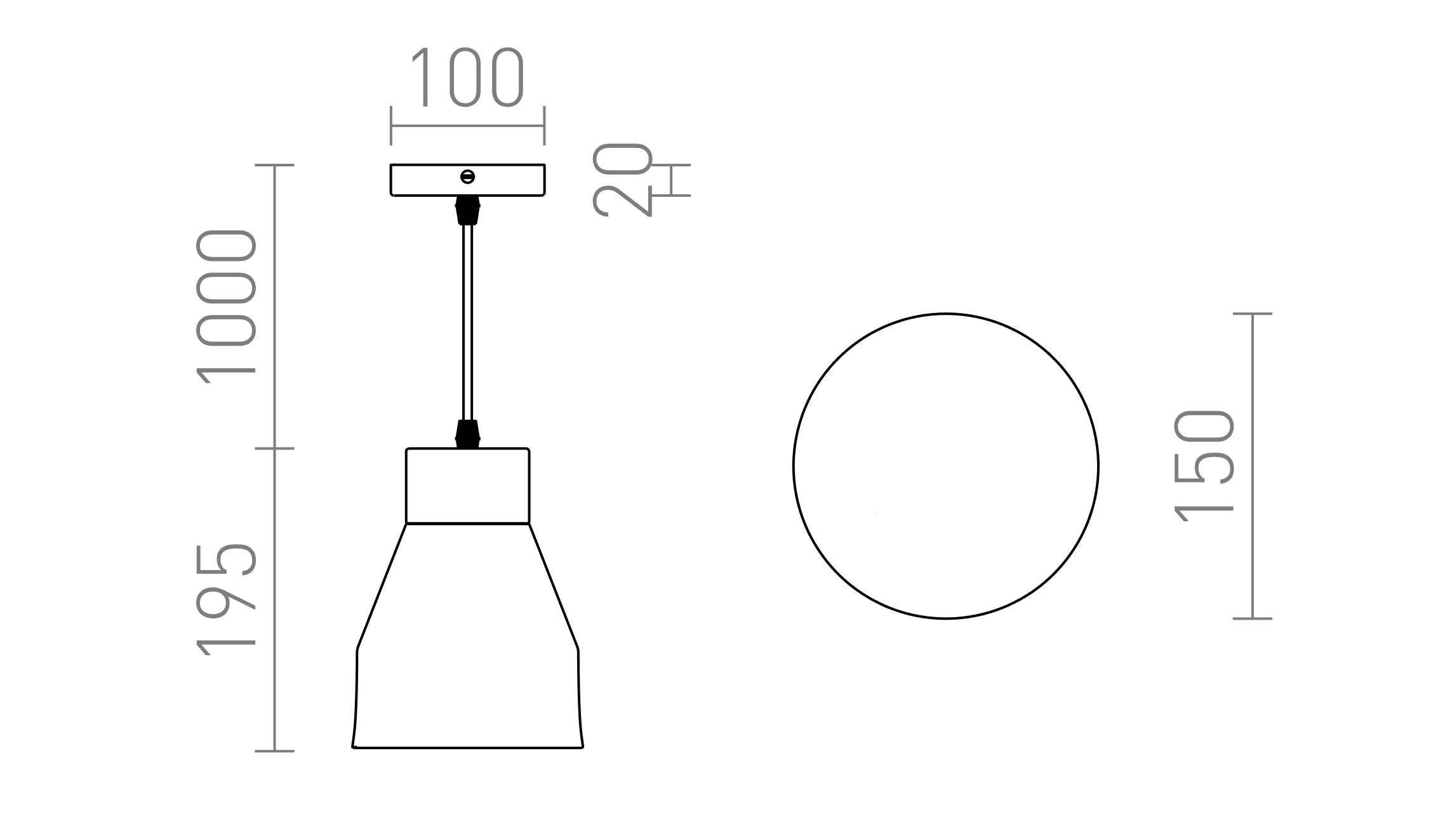 FRUTTI wisząca lampa - Product sketch