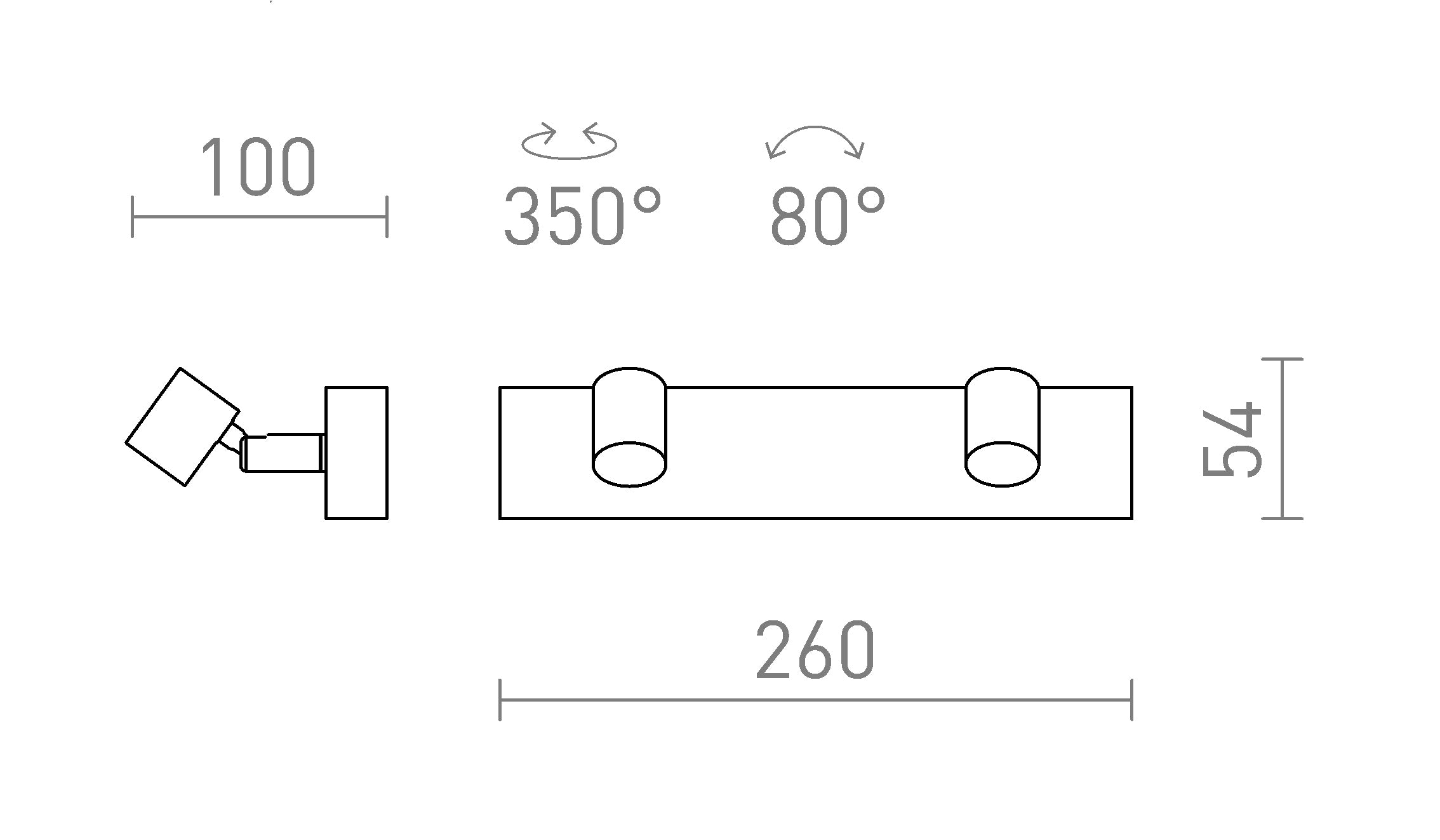 TRICA II aplique de pared lámpara - Product sketch