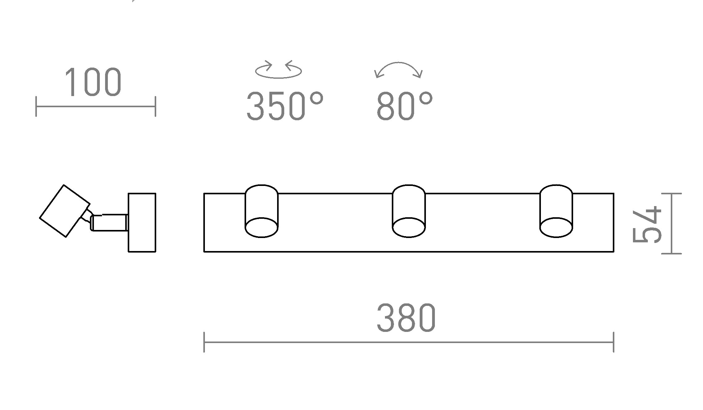TRICA III Επιτοίχιος λαμπτήρας - Product sketch