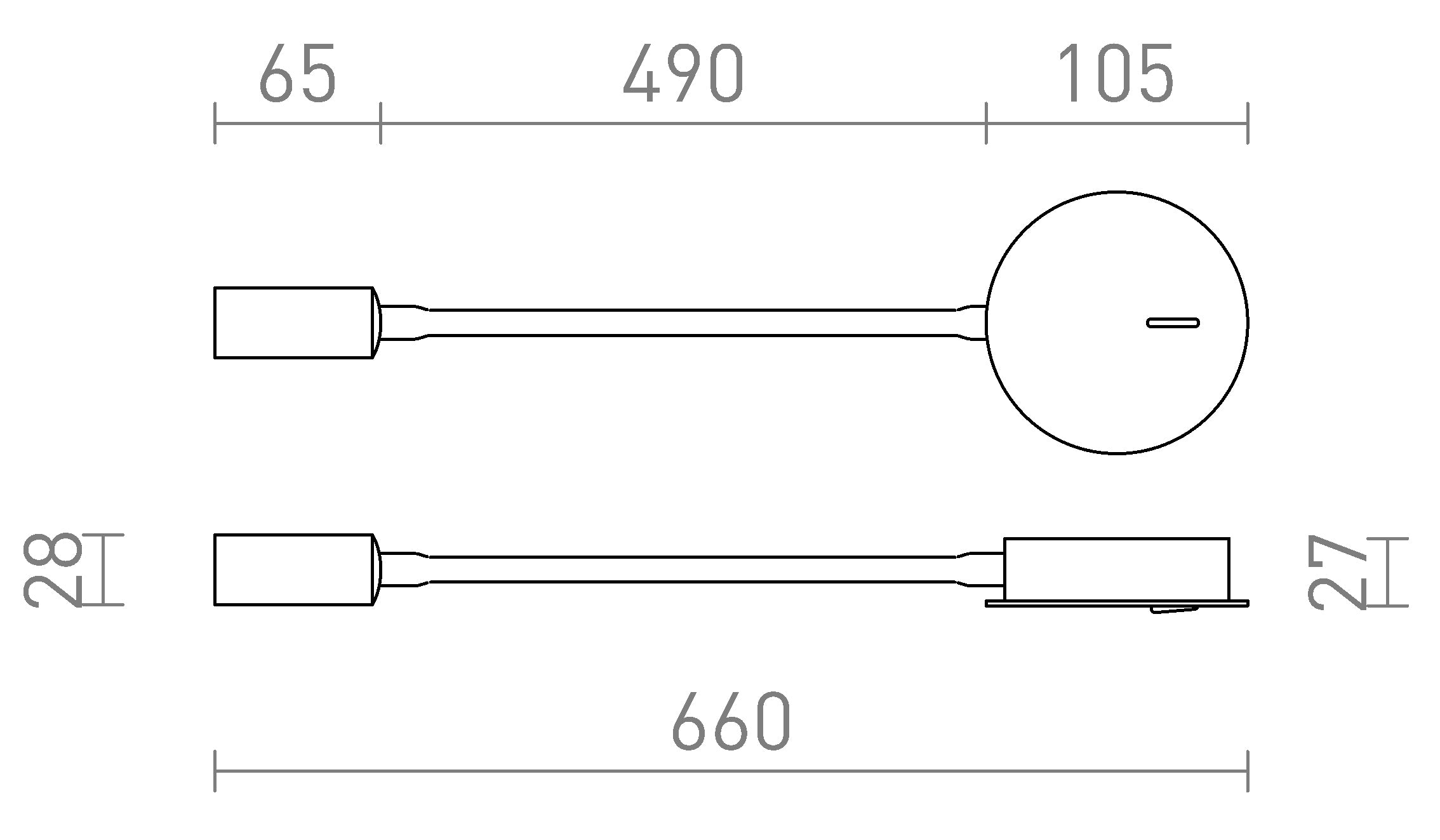 VALE na parede lâmpada - Product sketch