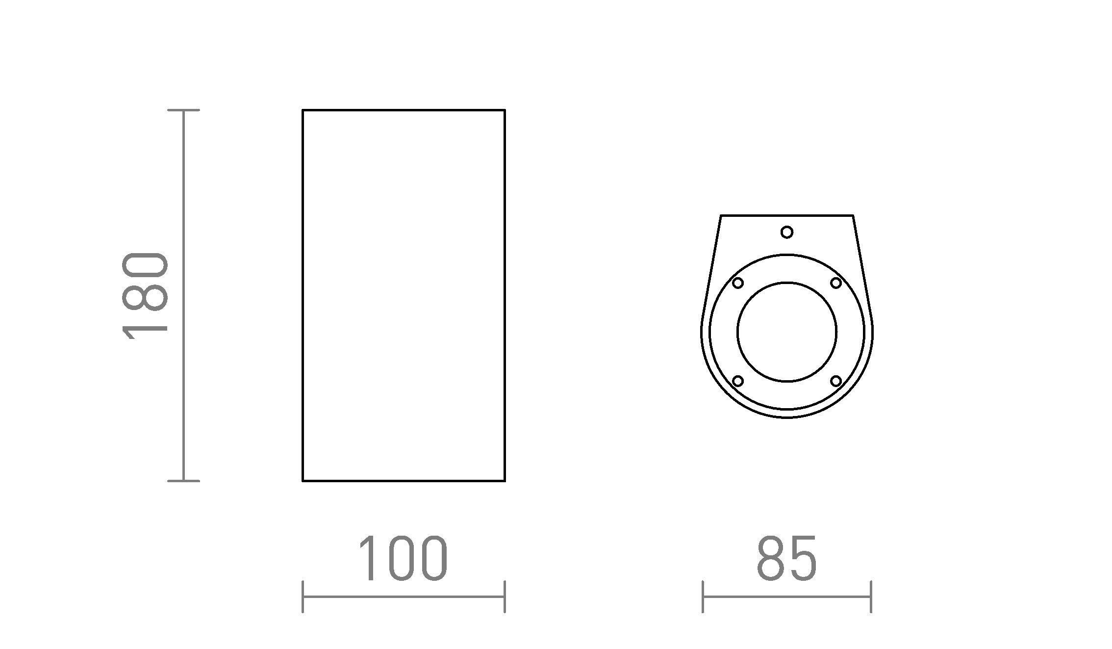 GRANITA II de pared lámpara - Product sketch