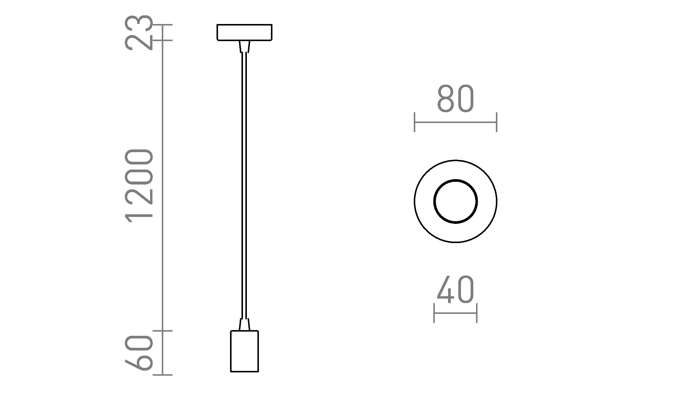 ARAQ colgante lámpara - Product sketch