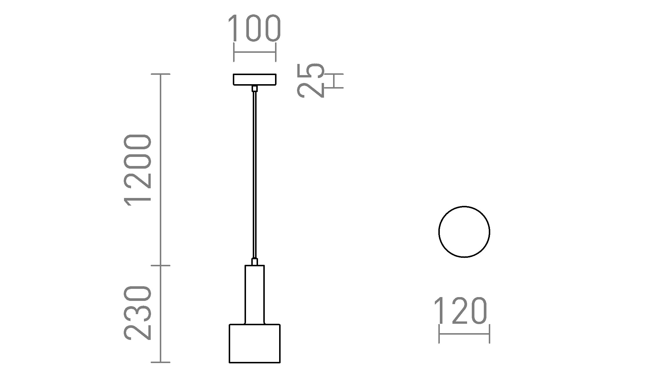 GIULIA 12 pendel lampa - Product sketch