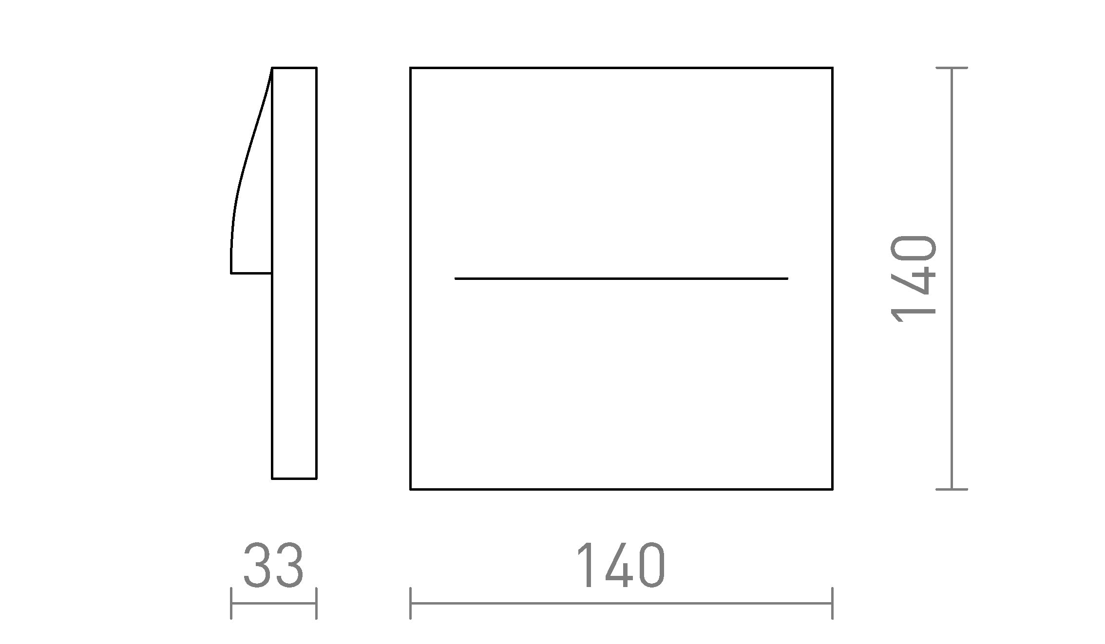 BOBO SQ nástenná lampa - Product sketch