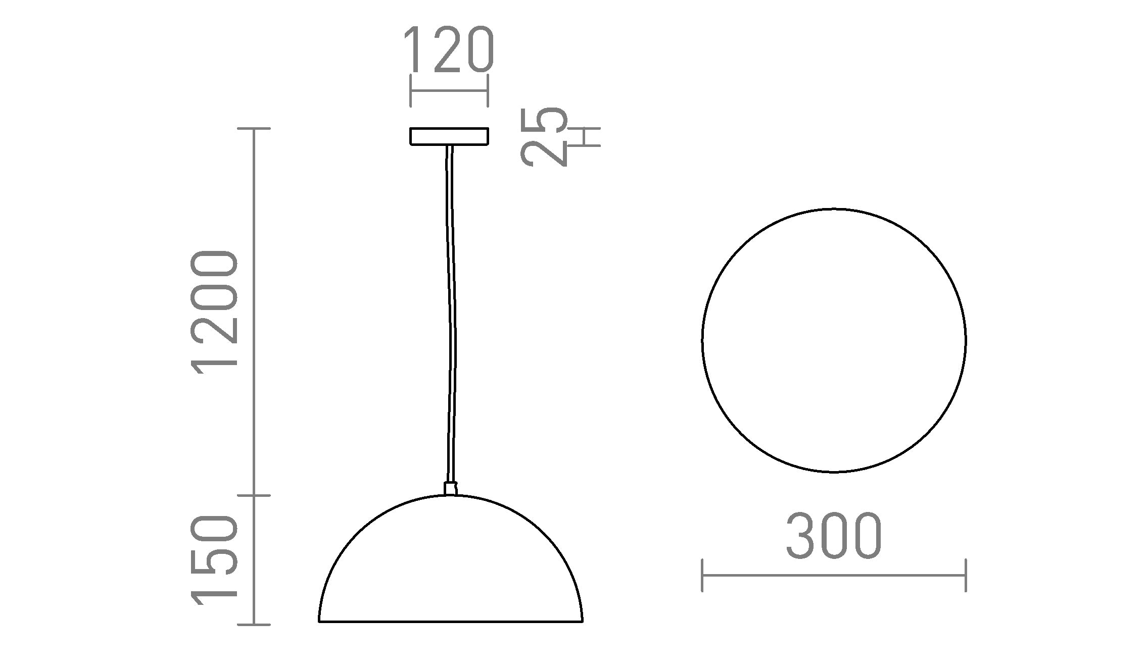 GLADYS 30 pendel lampa - Product sketch