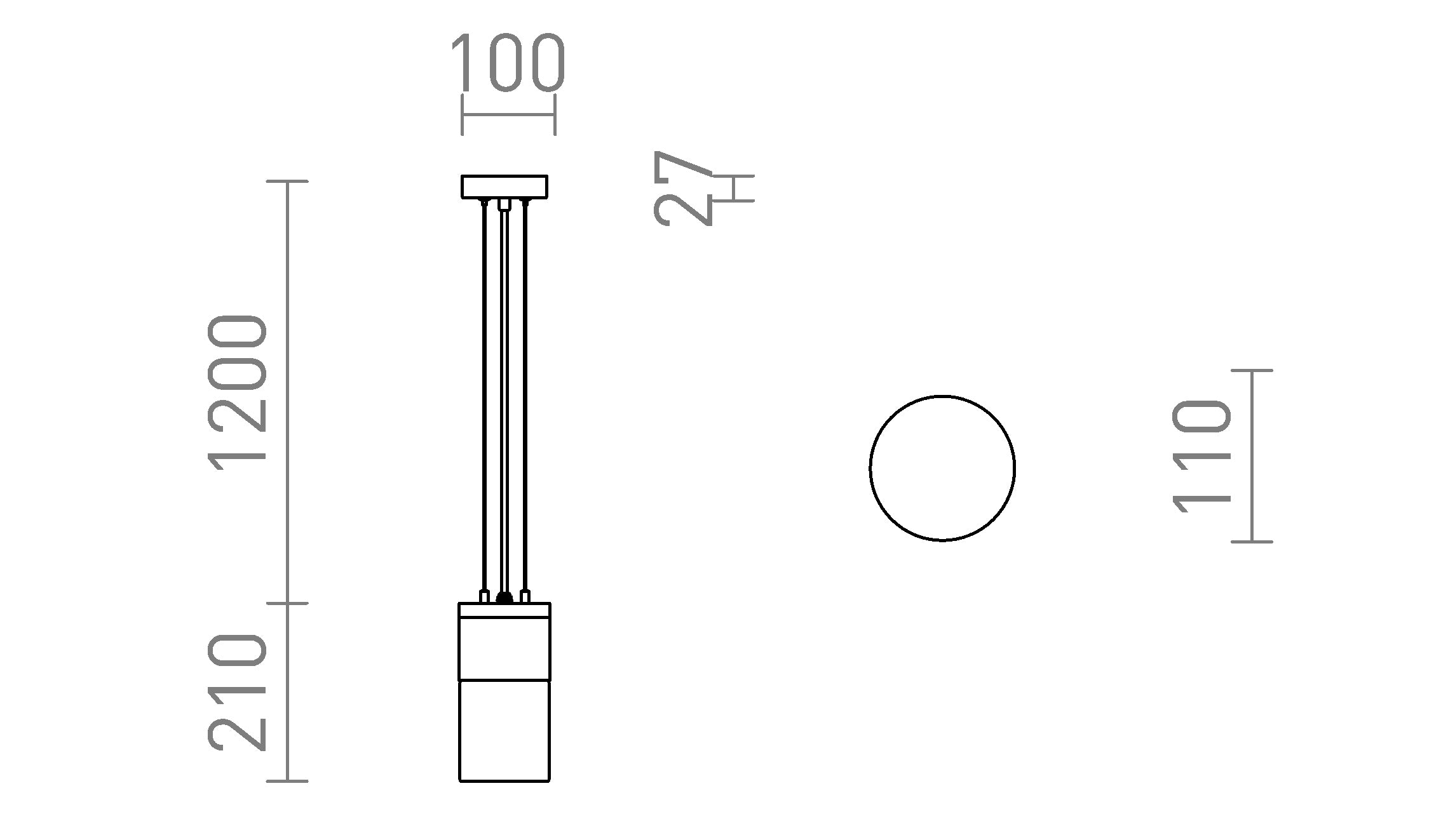 QUINN κρεμαστό λαμπτήρας - Product sketch