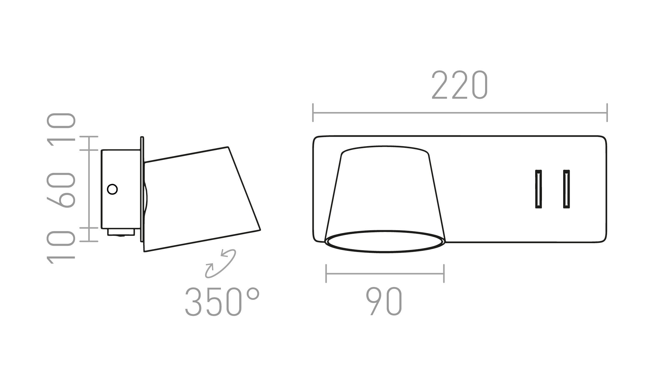 AMADEUS Pared con retroiluminación - Product sketch