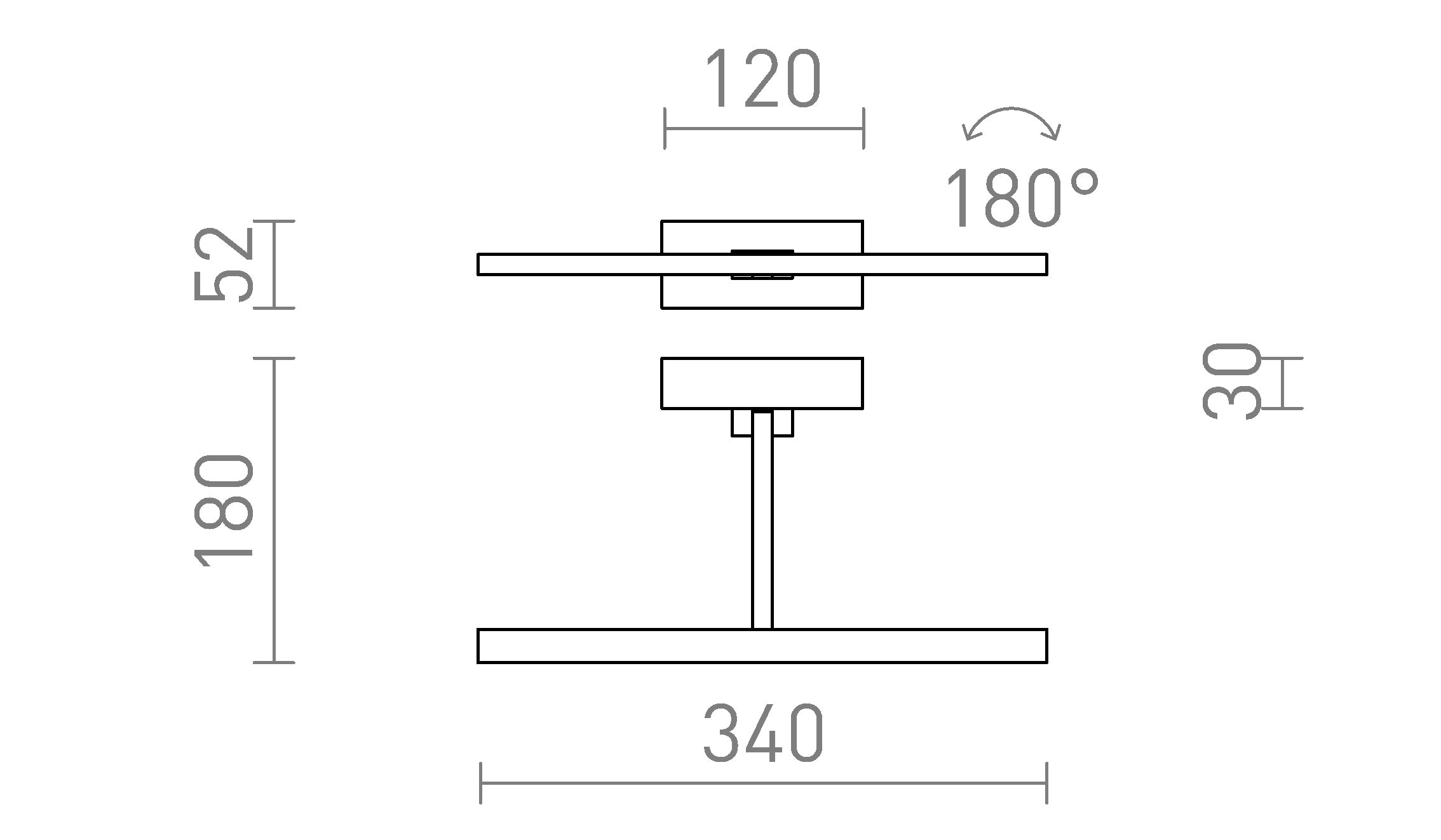 FRESCO 34 vägg lampa - Product sketch