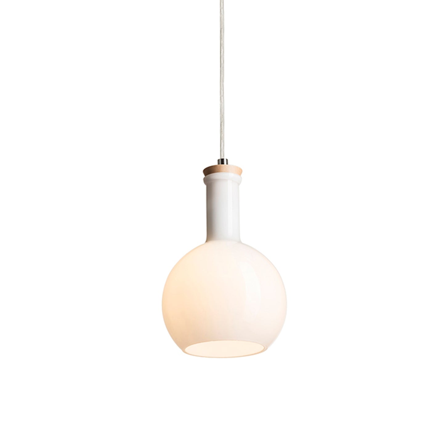RENDL pendant lamp PULIRE RD pendant opal-colored glass/wood/chrome 230V LED E14 6W R12664 3