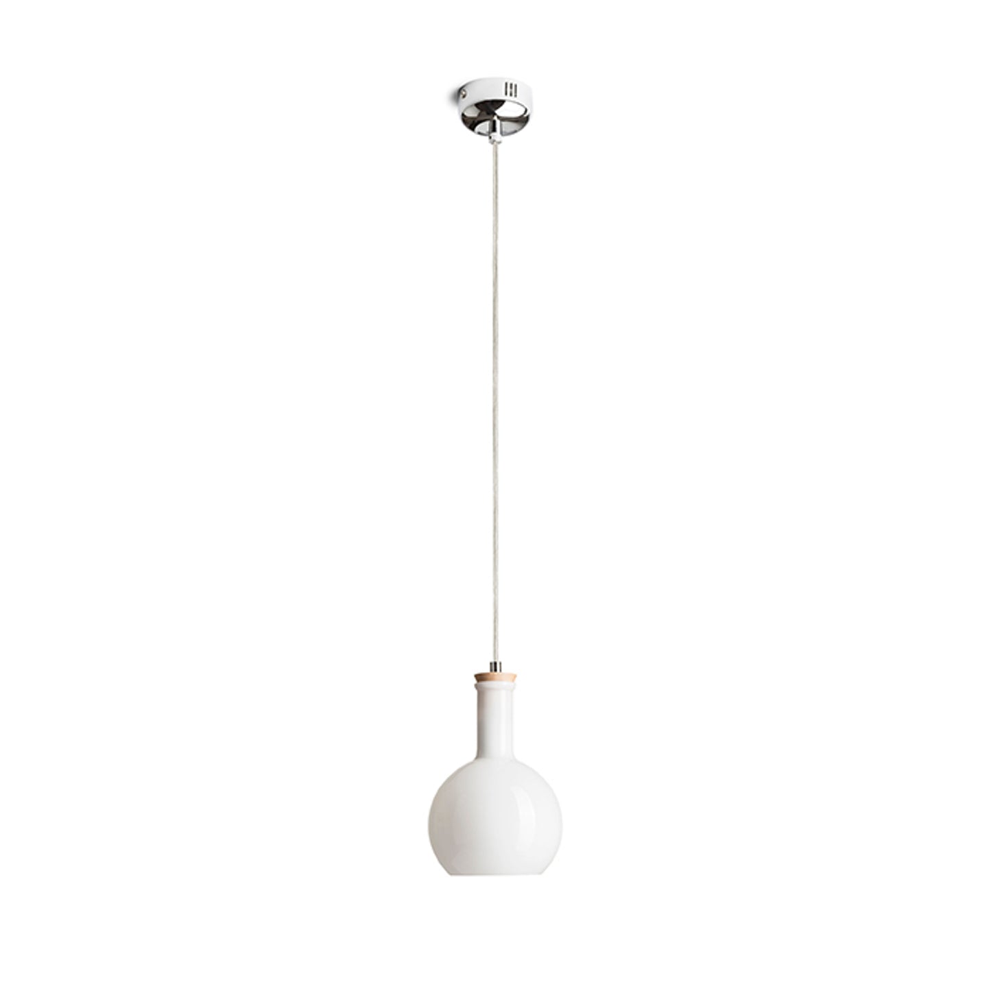 RENDL pendant lamp PULIRE RD pendant opal-colored glass/wood/chrome 230V LED E14 6W R12664 7