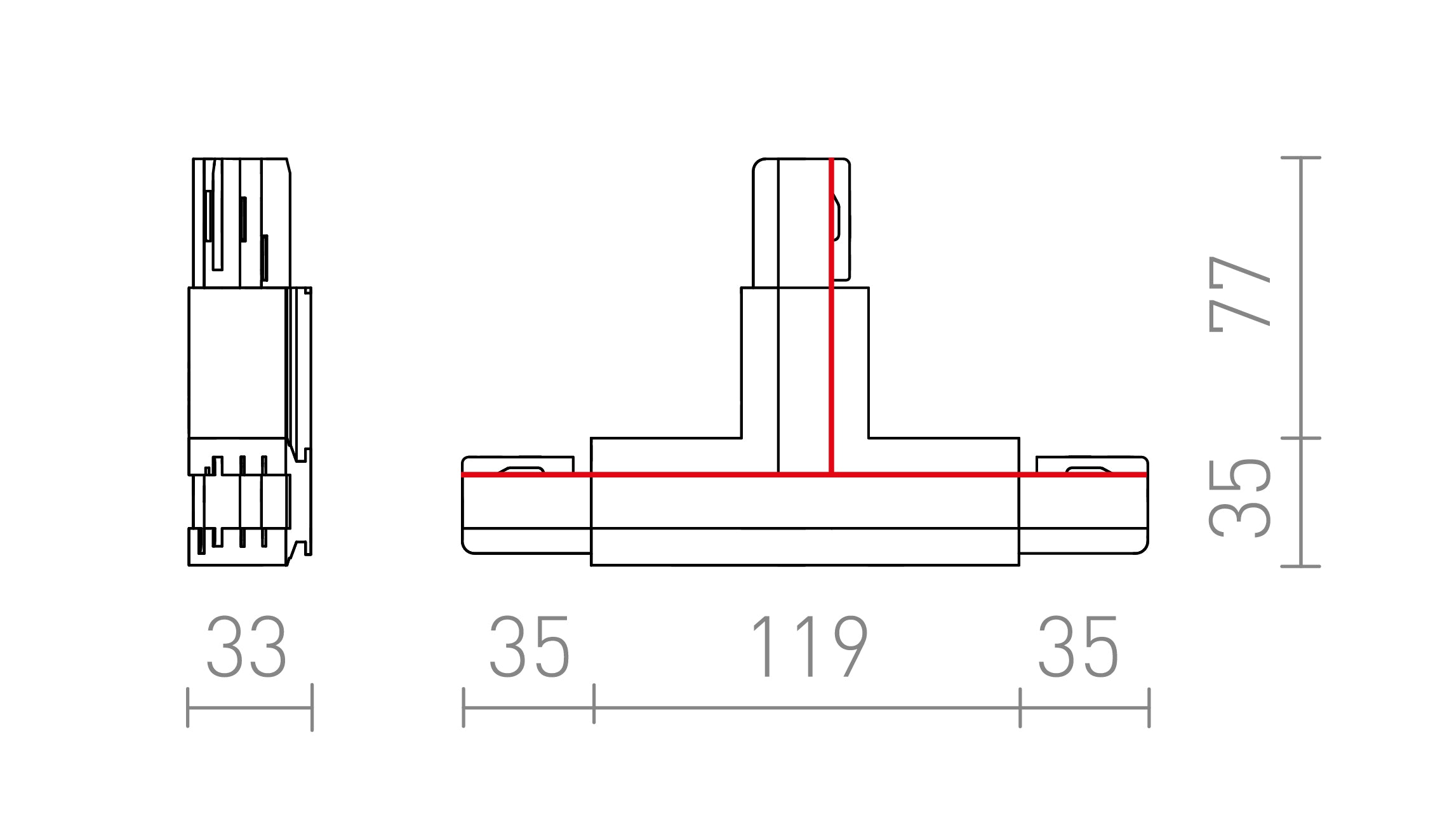 JUNTA EUTRAC T izquierda - Product sketch
