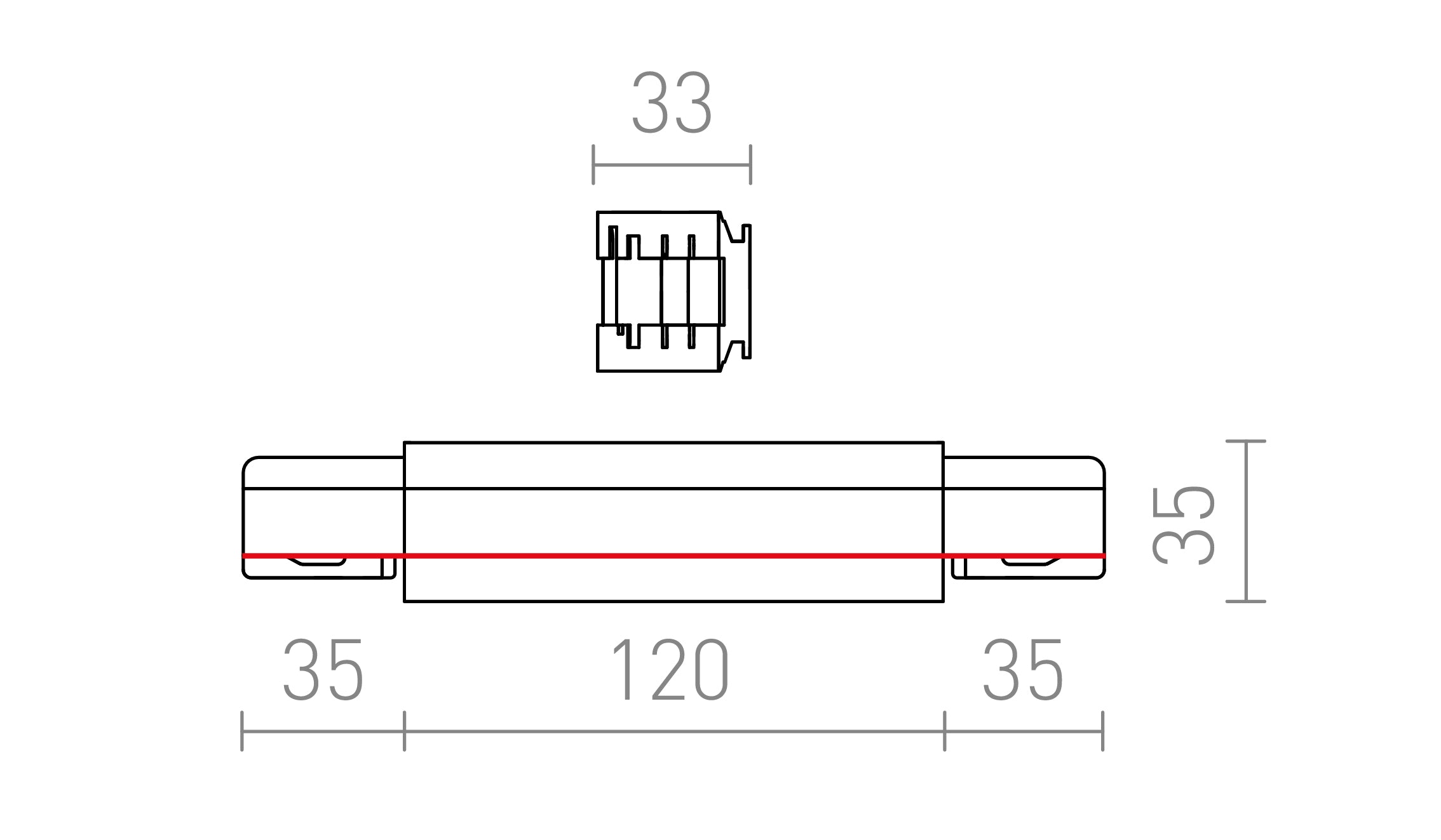 EUTRAC JUNTA LONGITUDINAL CON FUENTE DE ALIMENTACIÓN - Product sketch