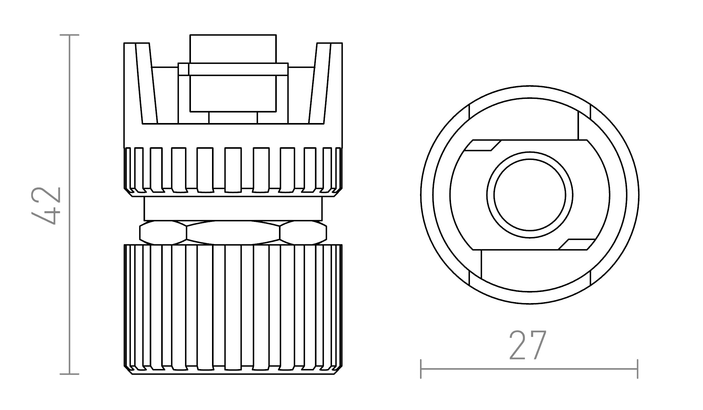 EUTRAC Adaptador mecánico - Product sketch