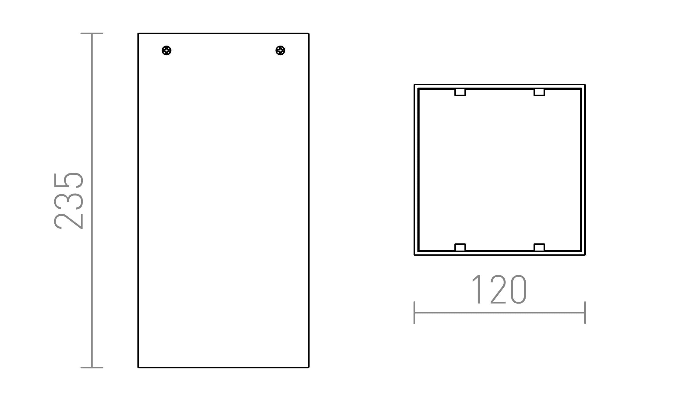 MEA RECTANGULAR - Product sketch