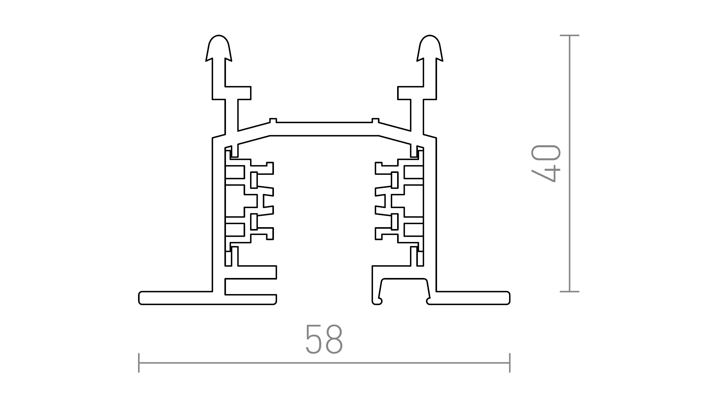 EUTRAC CANAL ENCASTRABLE - Product sketch