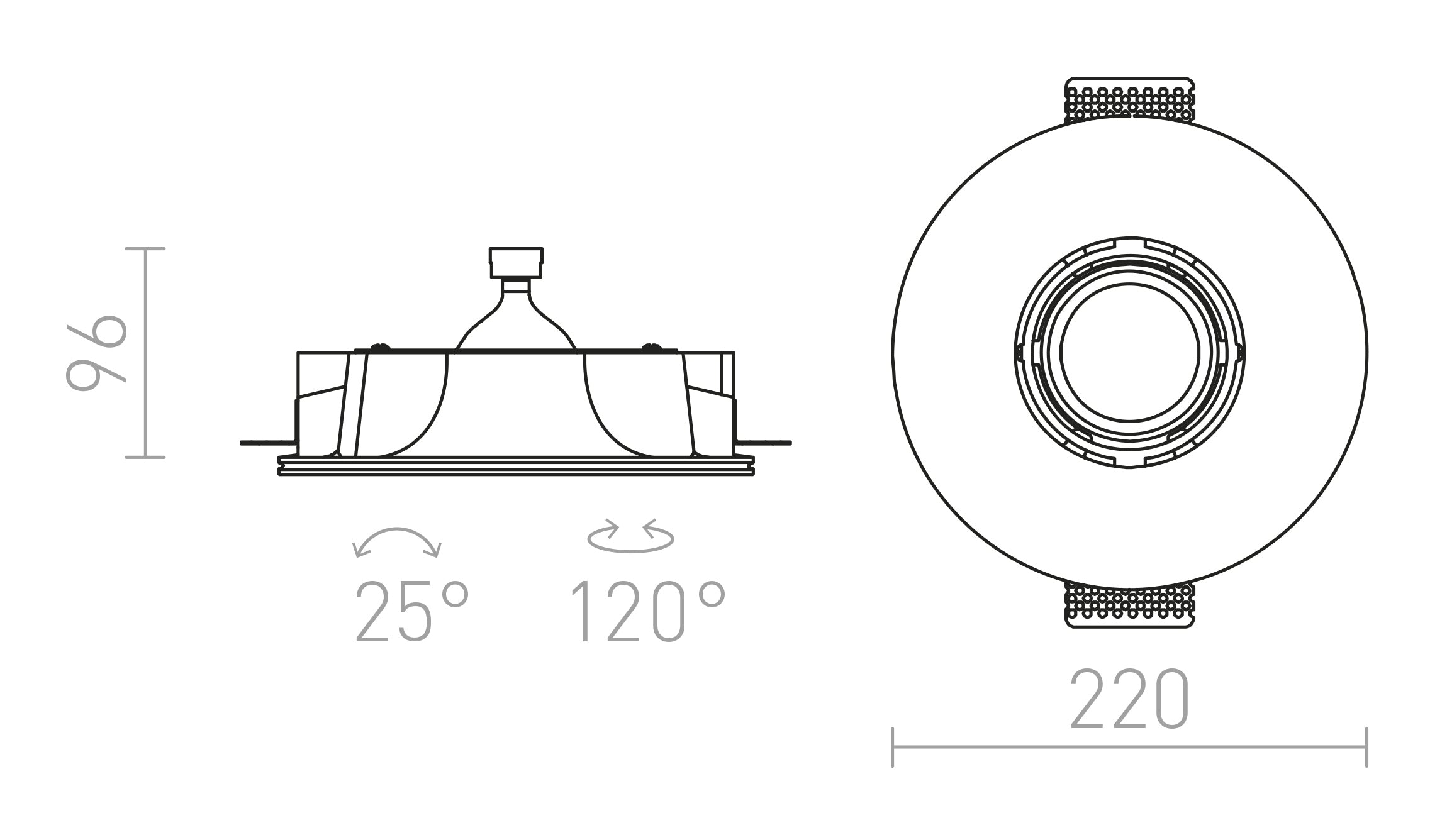DINGO R inclinable lámpara - Product sketch