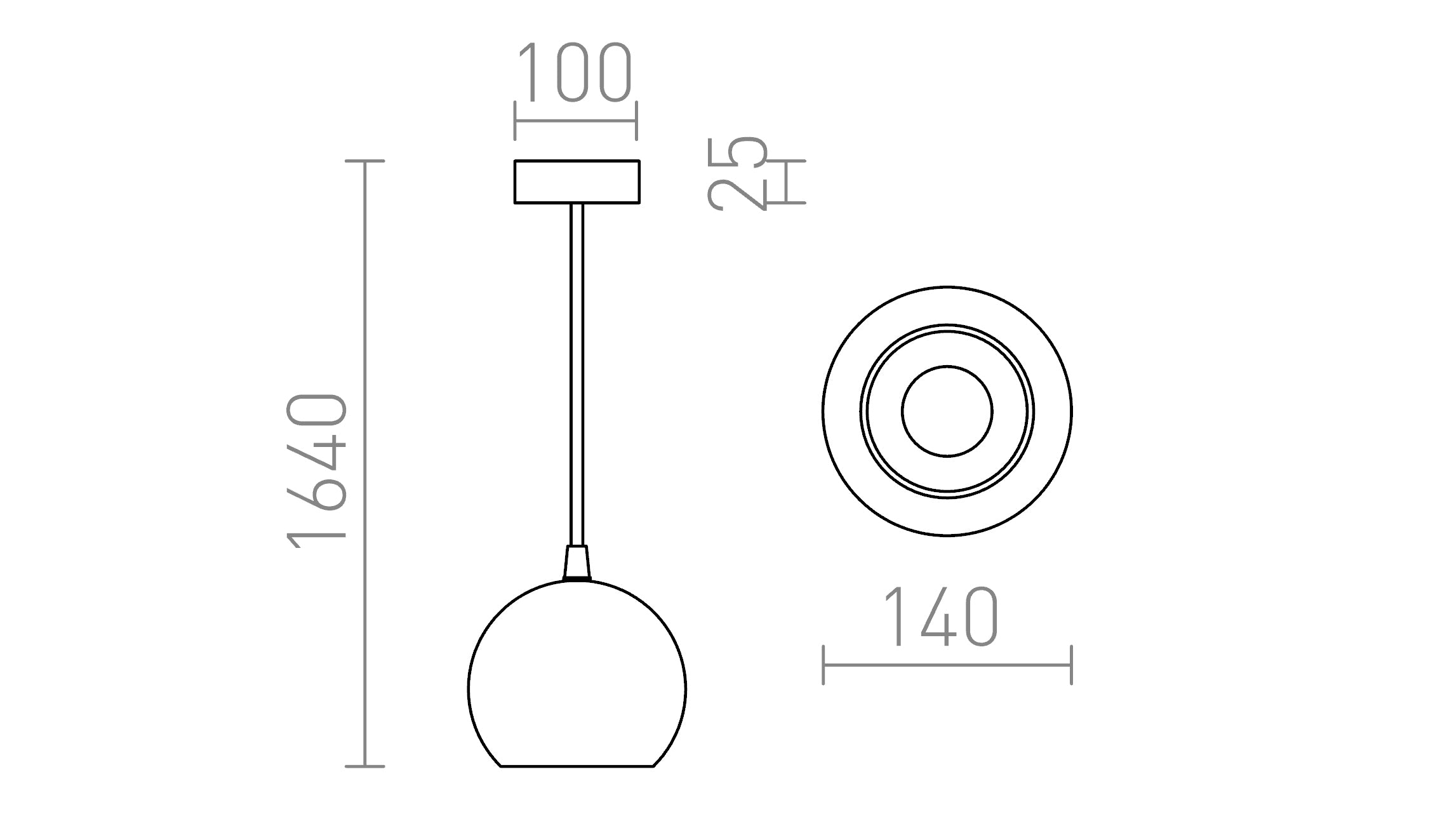 COPA  colgante lámpara - Product sketch