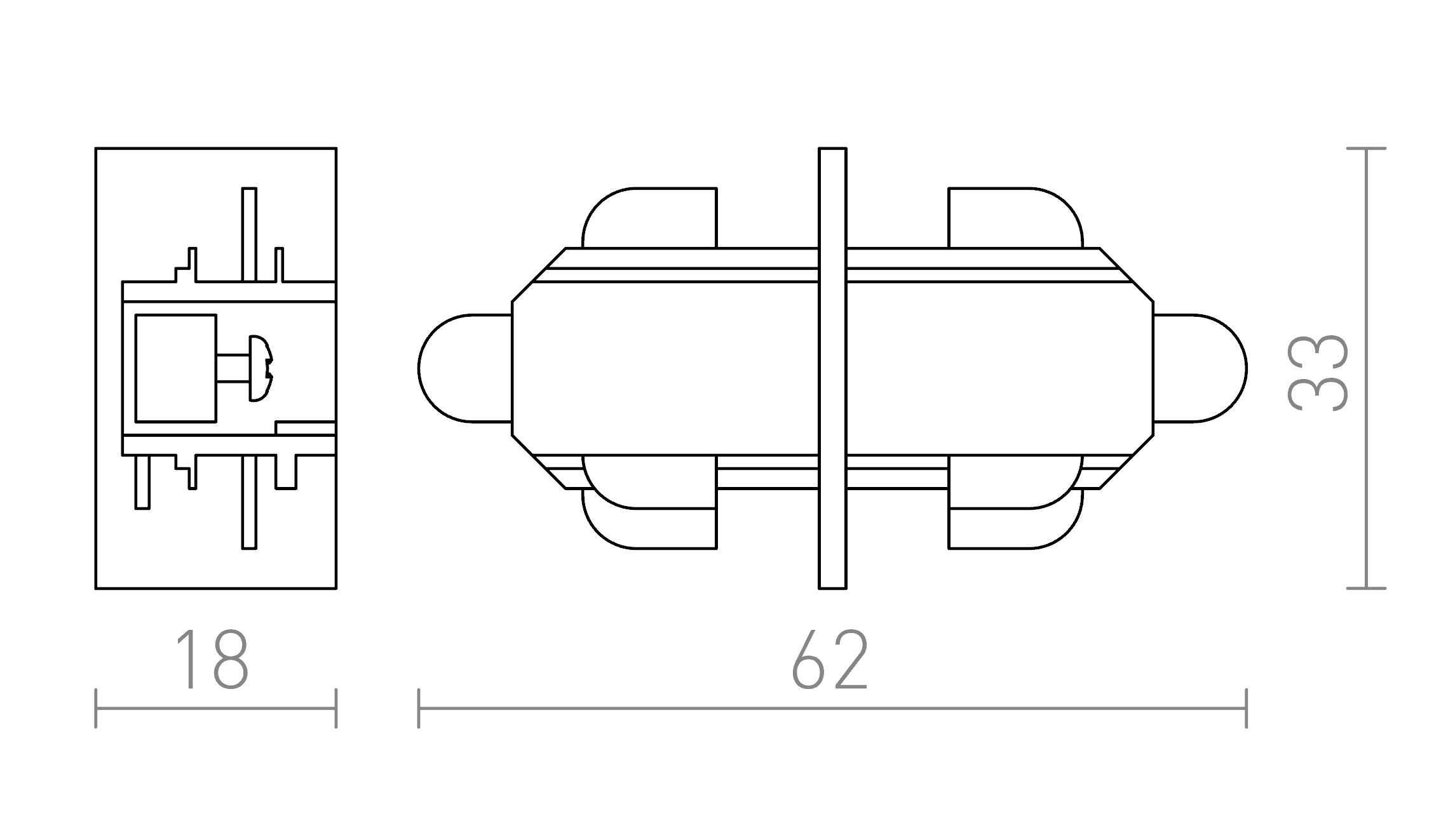 CONEXIÓN DIRECTA PARA CARRIL MONOFÁSICO - Product sketch