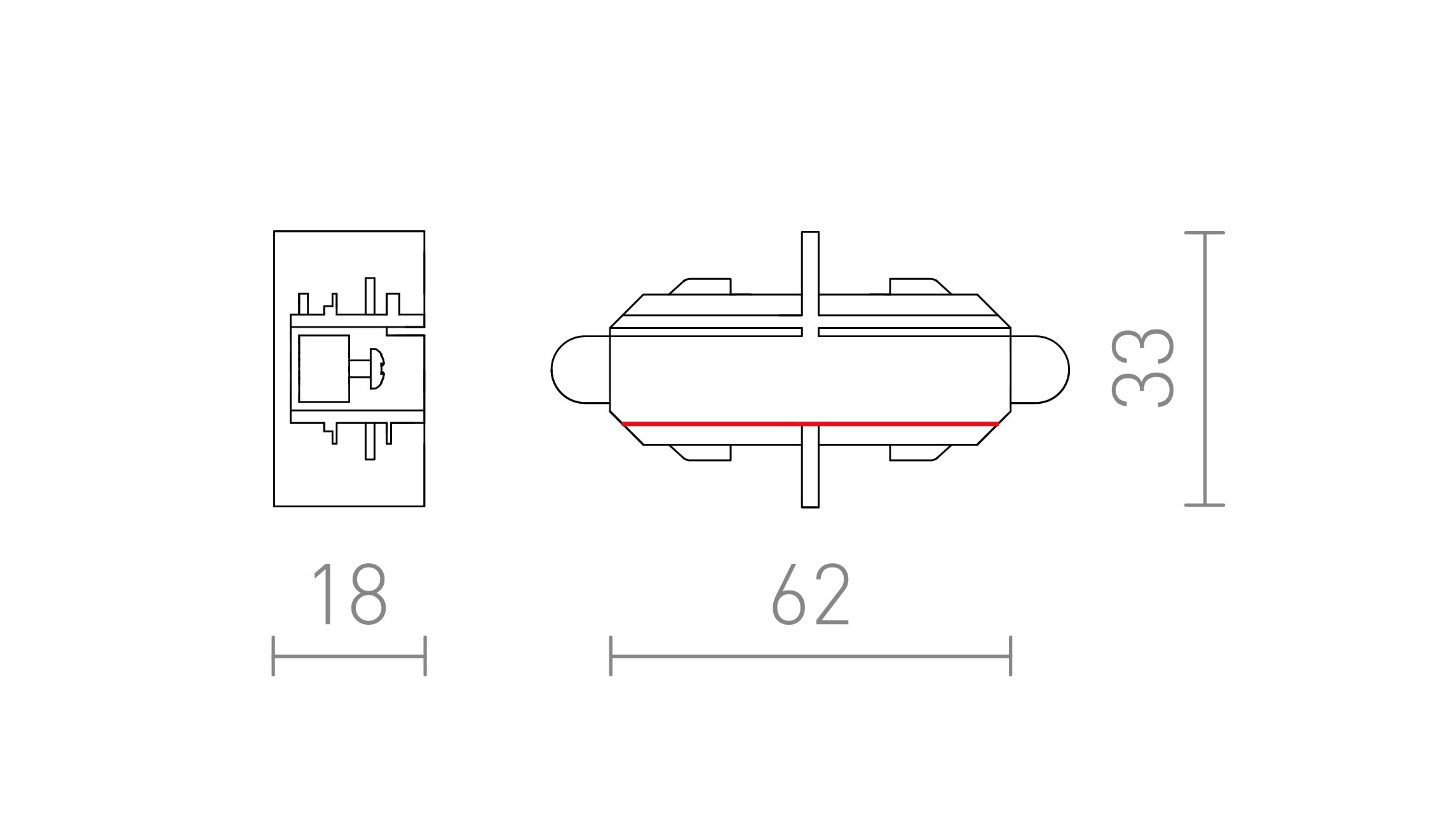 CONEXIÓN DIRECTA PARA CARRIL MONOFÁSICO - Product sketch