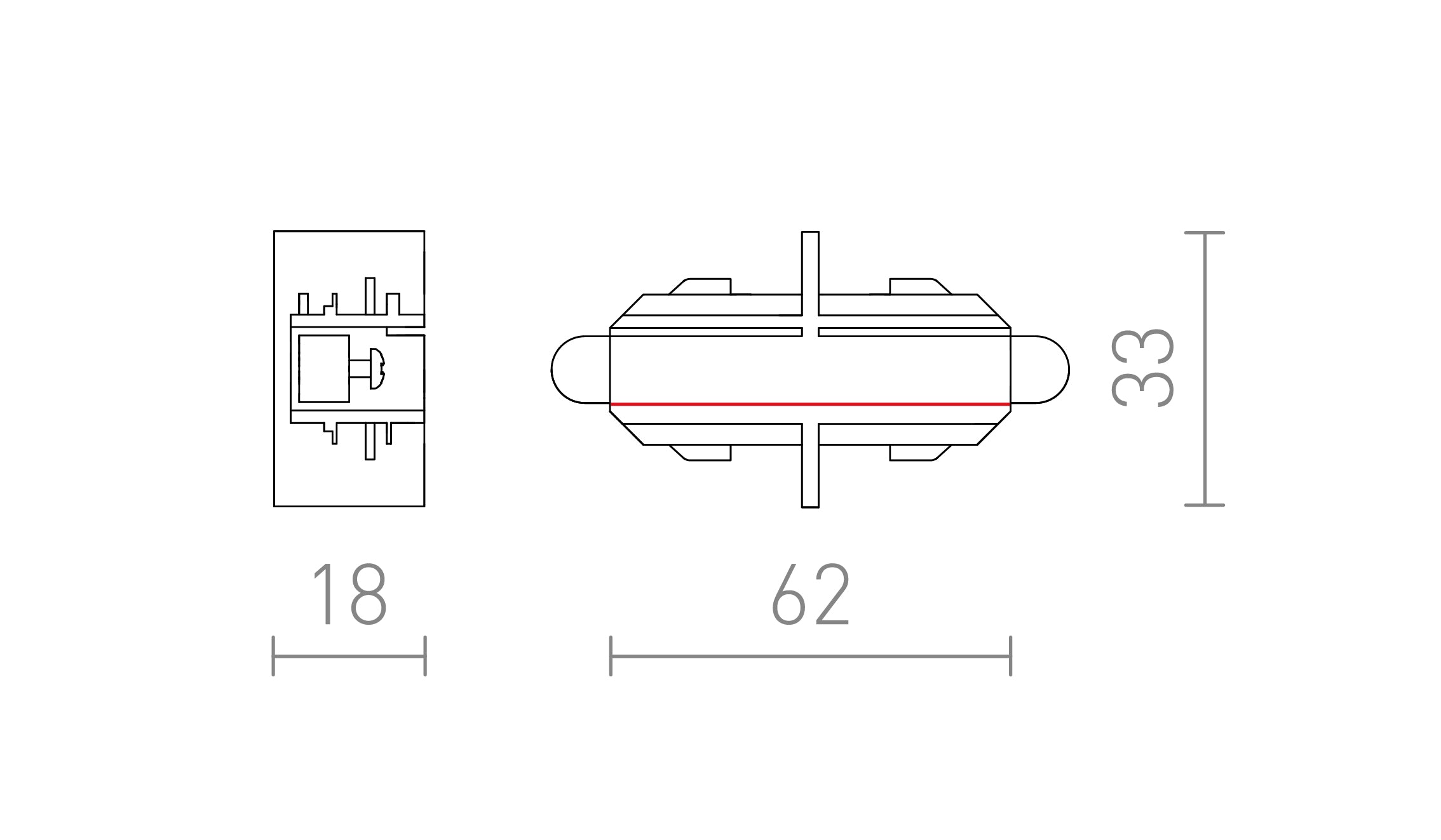 CONEXIÓN DIRECTA PARA CARRIL MONOFÁSICO - Product sketch