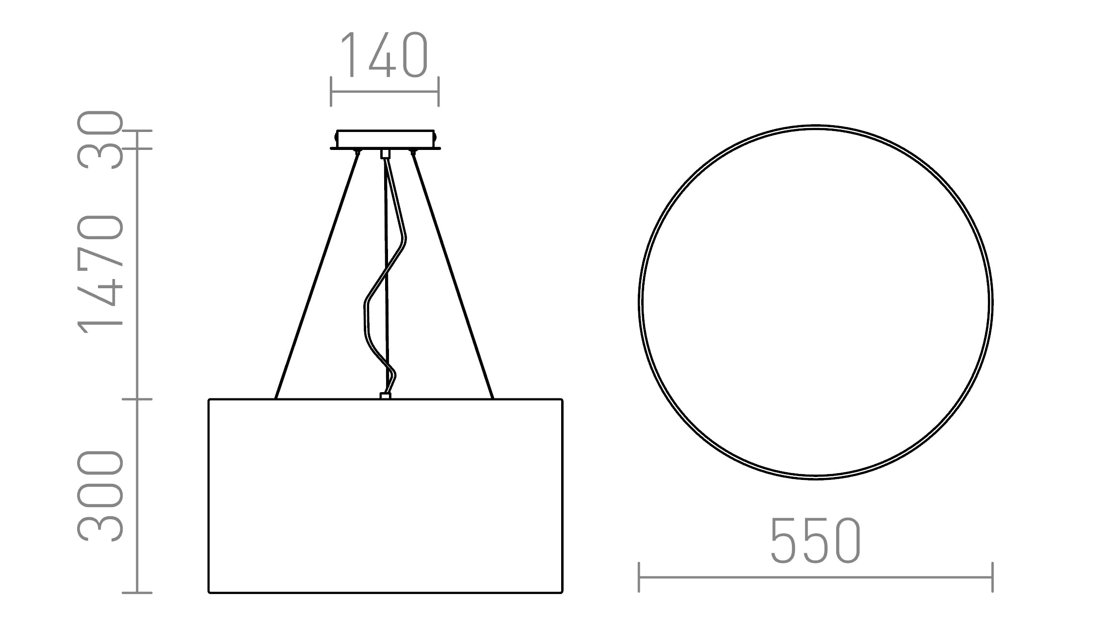 LALO SUSPENDIDA 55 - Product sketch