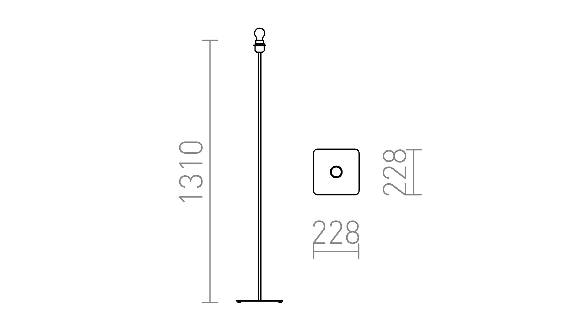 CORTINA BASE LÁMPARA DE PIE - Product sketch