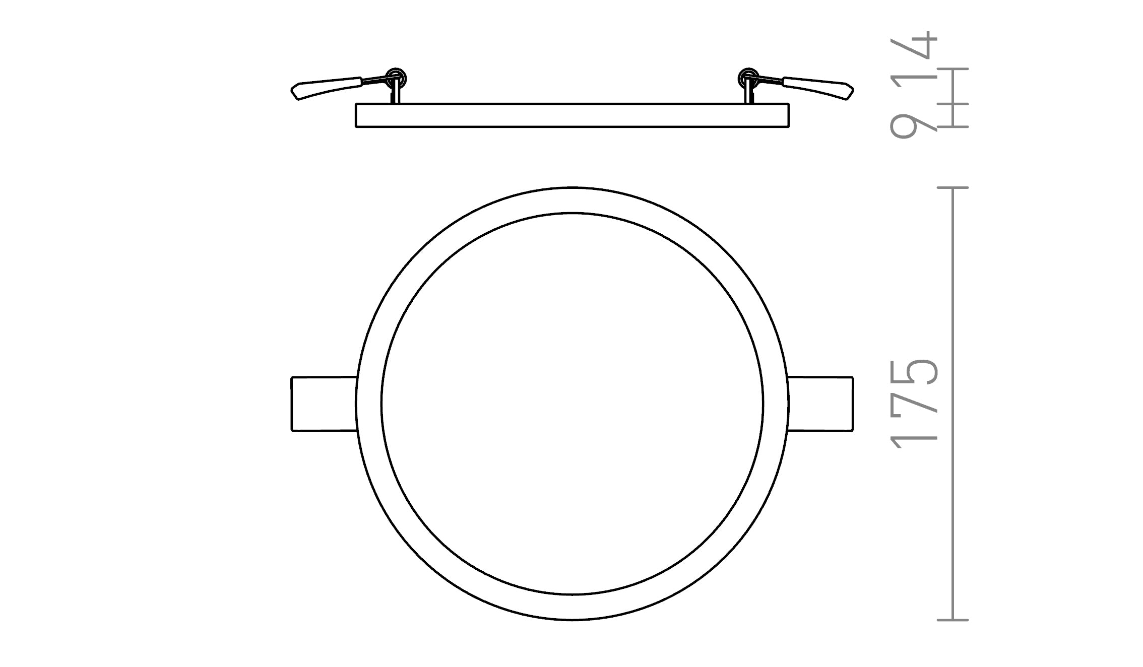 HUE R 17 DIMM EMPOTRABLE - Product sketch