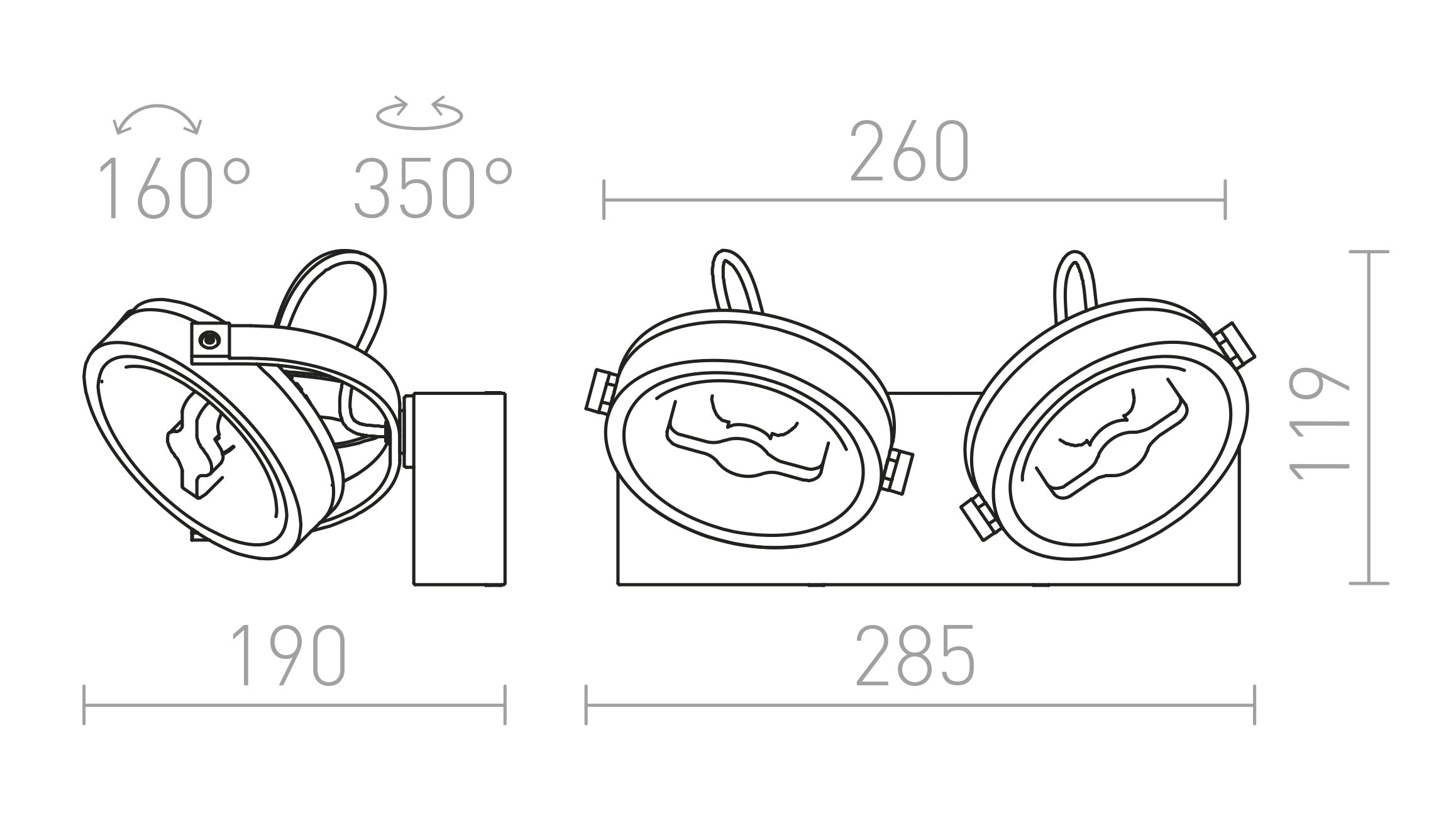 KELLY LED II DIMM - Product sketch