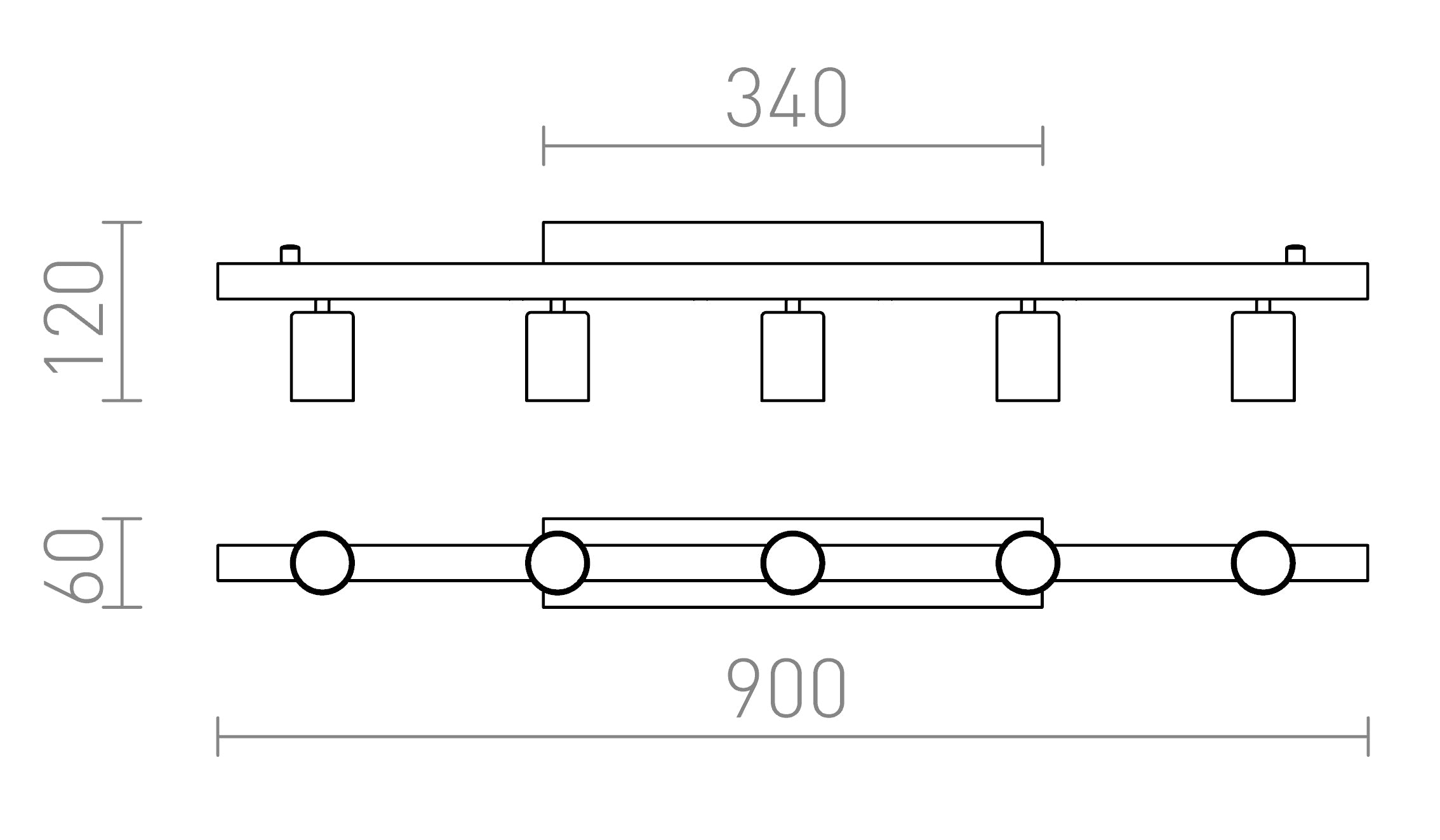 RALLONG V PARA TECHO - Product sketch