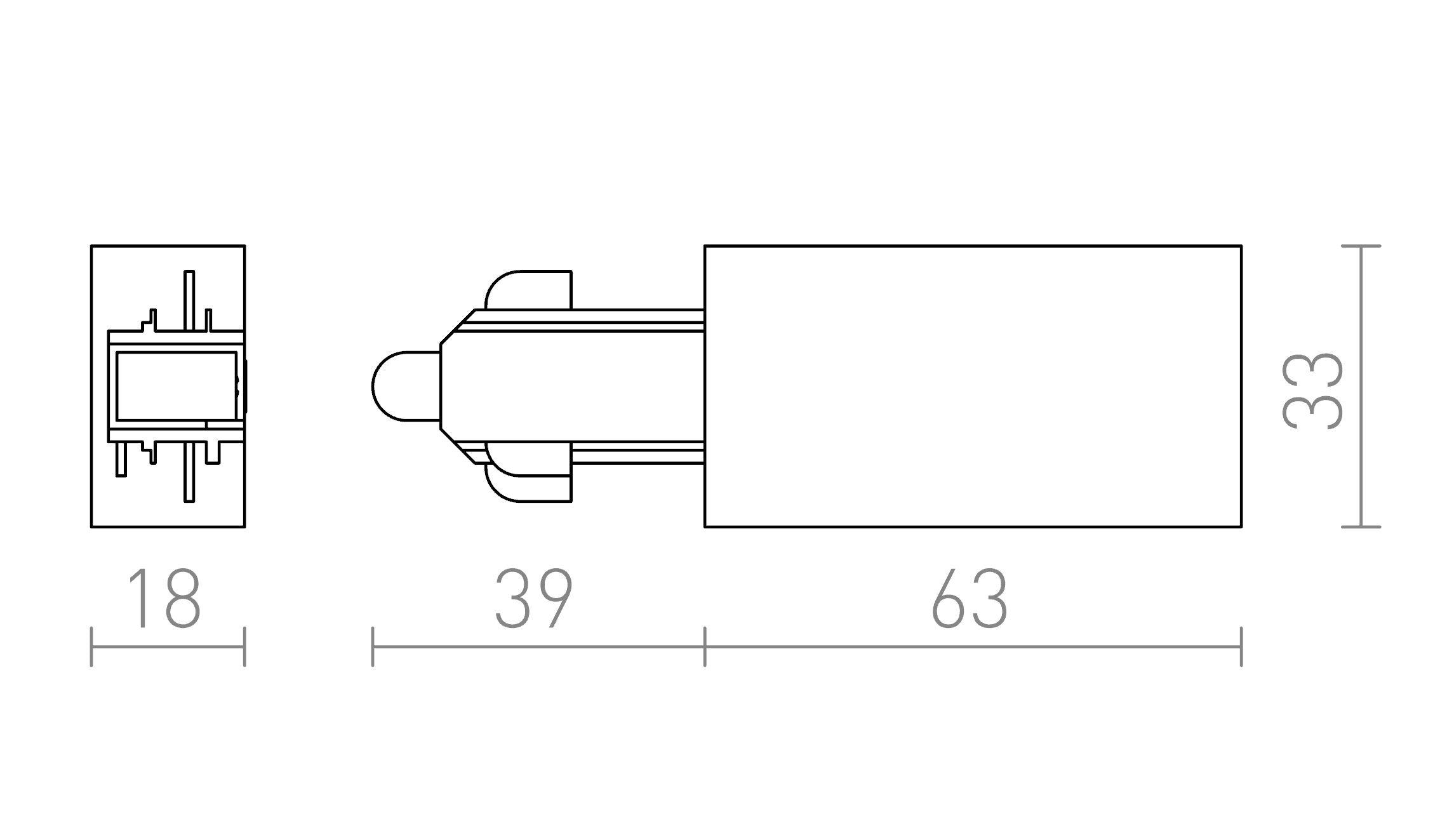 FUENTE DE ALIMENTACIÓN PARA CARRIL MONOFÁSICO DERECHA - Product sketch