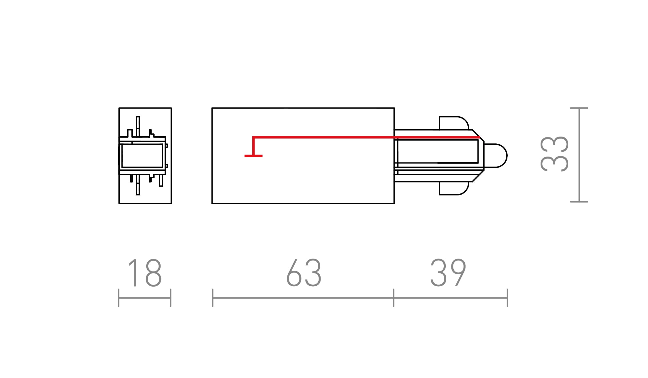 FUENTE DE ALIMENTACIÓN PARA CARRIL MONOFÁSICO DERECHA - Product sketch