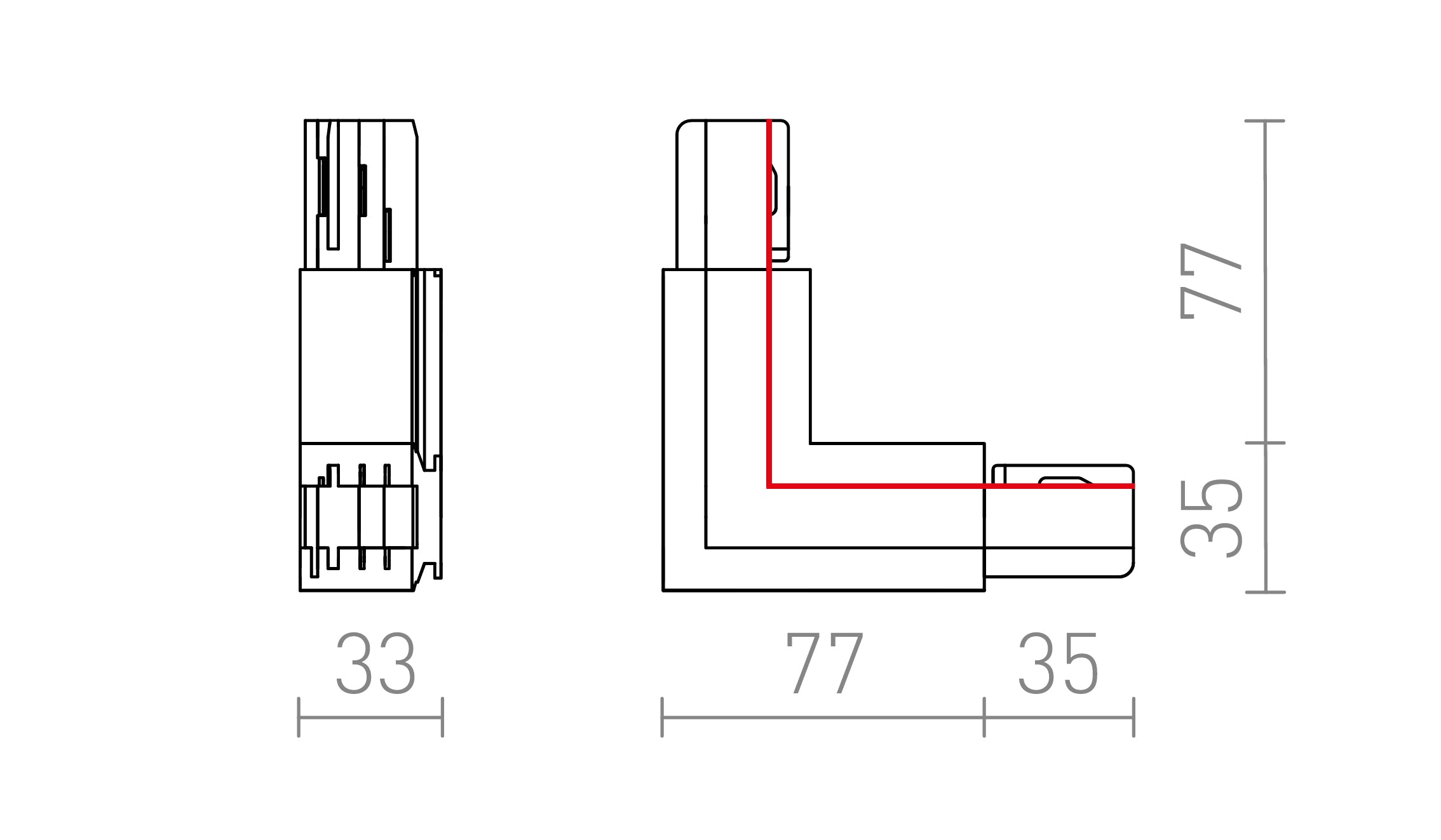 EUTRAC articulacion L INTERIOR - Product sketch